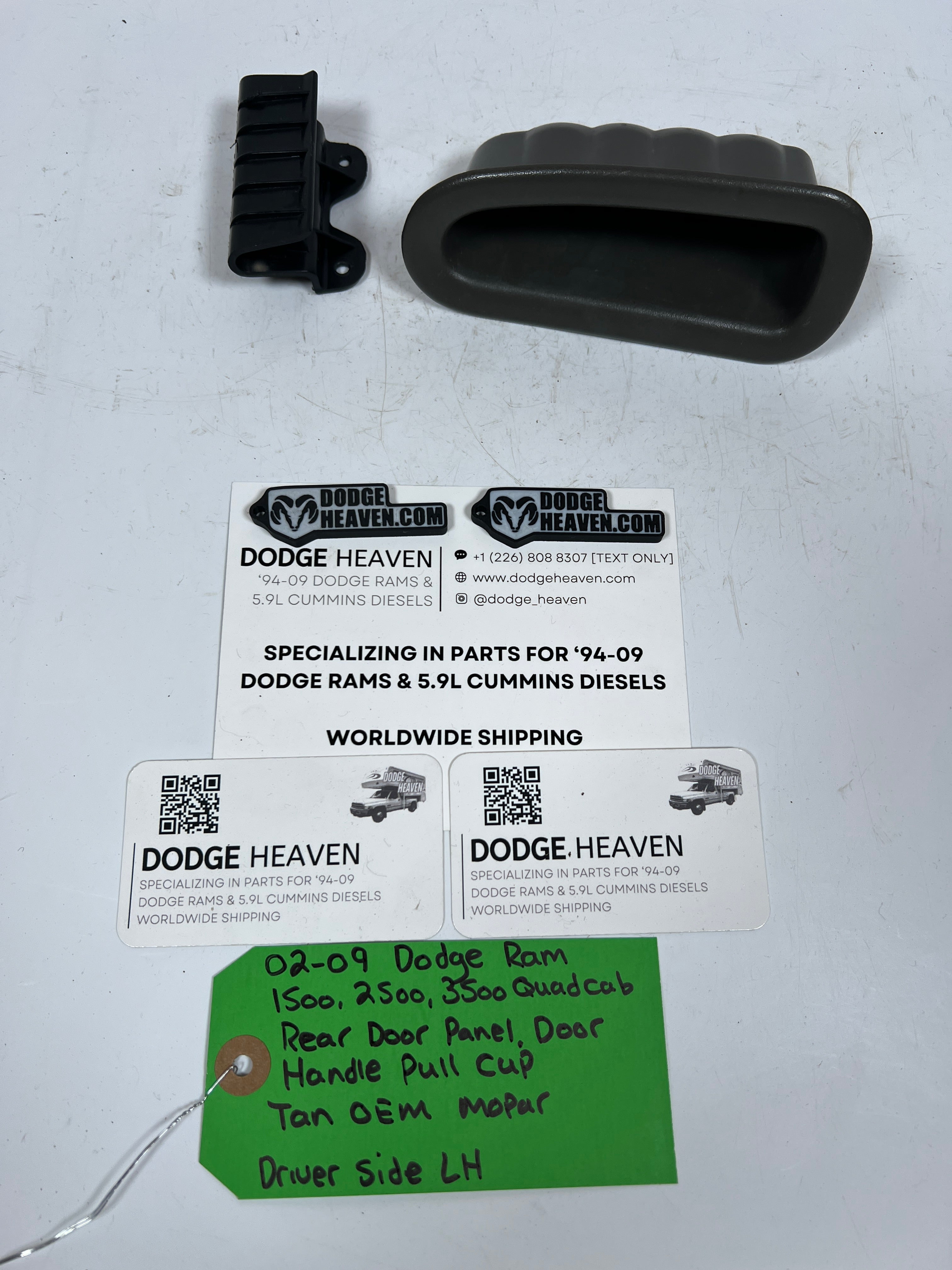 2002-2009 Dodge Ram Quad Cab Rear Door Handle Pull Cup Tan Driver LH