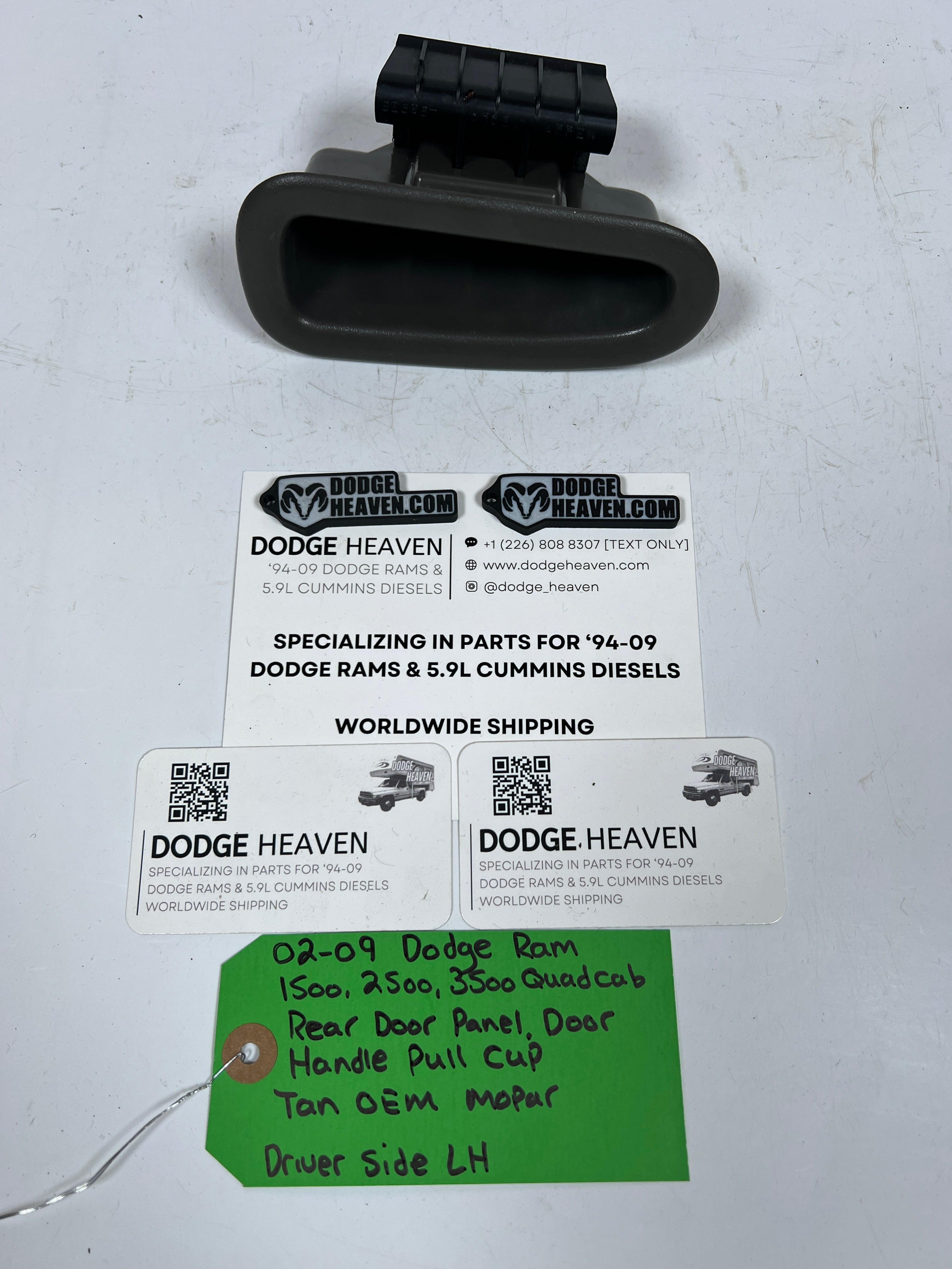 2002-2009 Dodge Ram Quad Cab Rear Door Handle Pull Cup Tan Driver LH
