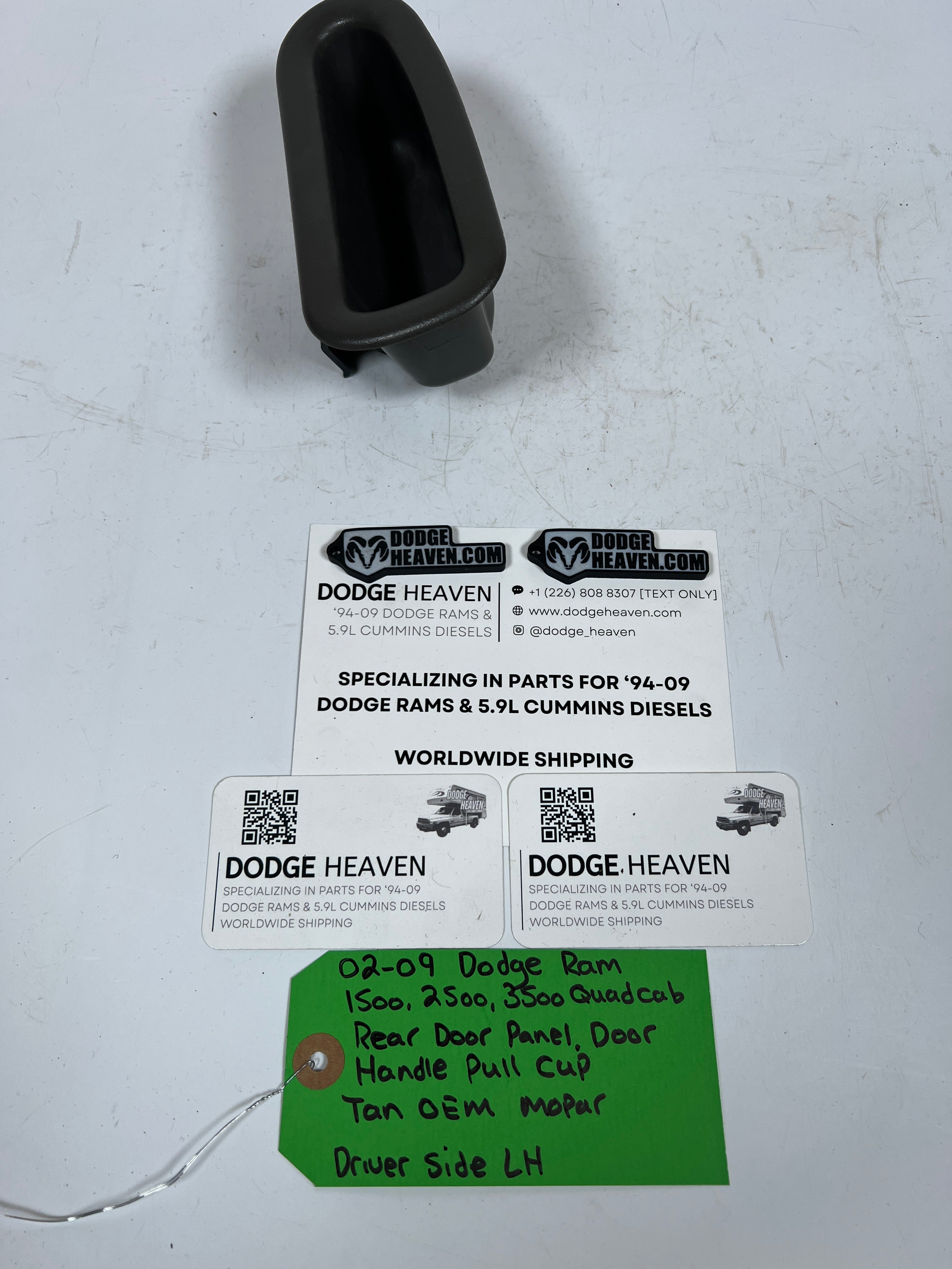 2002-2009 Dodge Ram Quad Cab Rear Door Handle Pull Cup Tan Driver LH