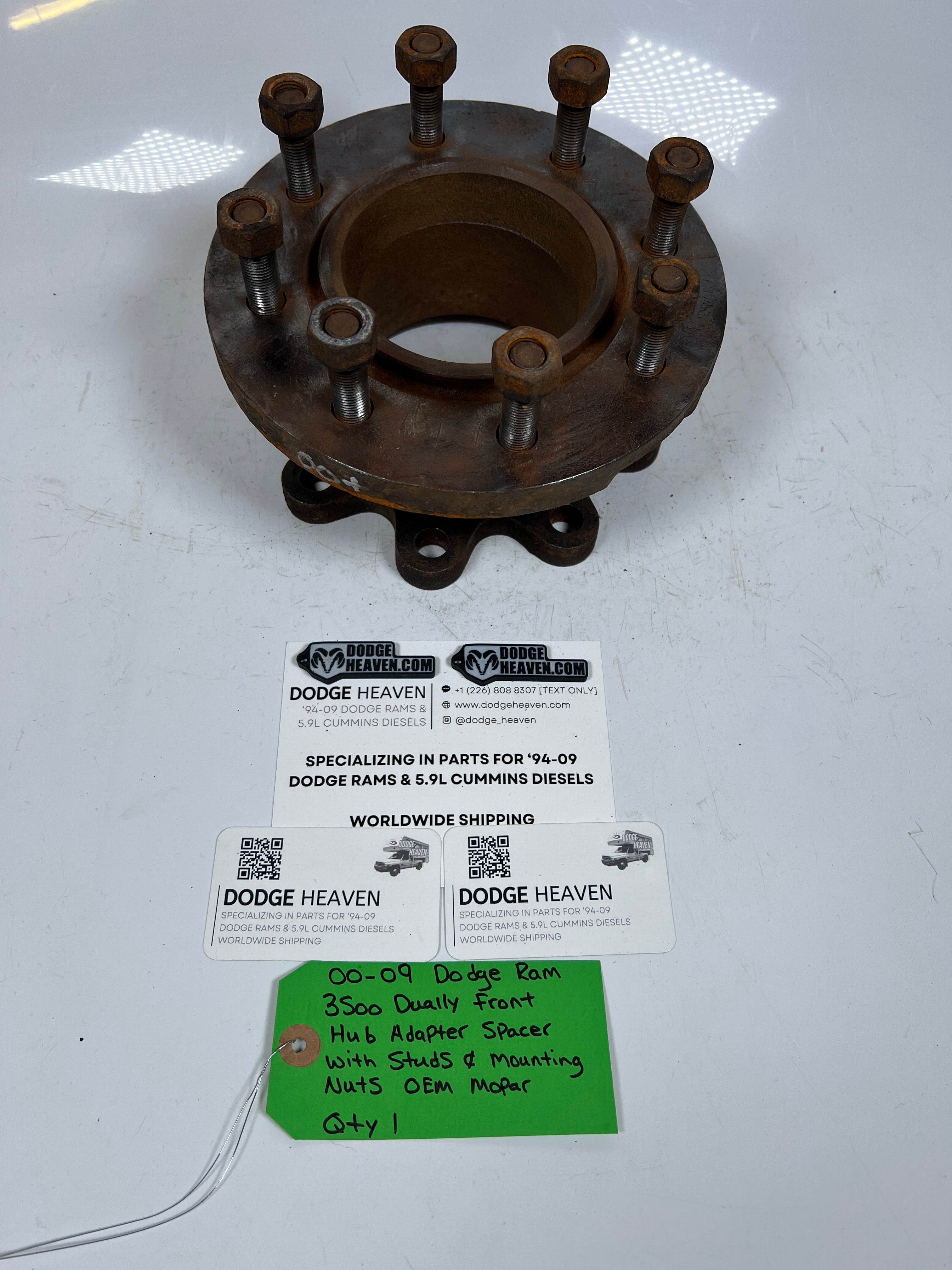 2000-2009 Dodge Ram Dually Front Hub Adapter Spacer W Studs & Mounting Nuts