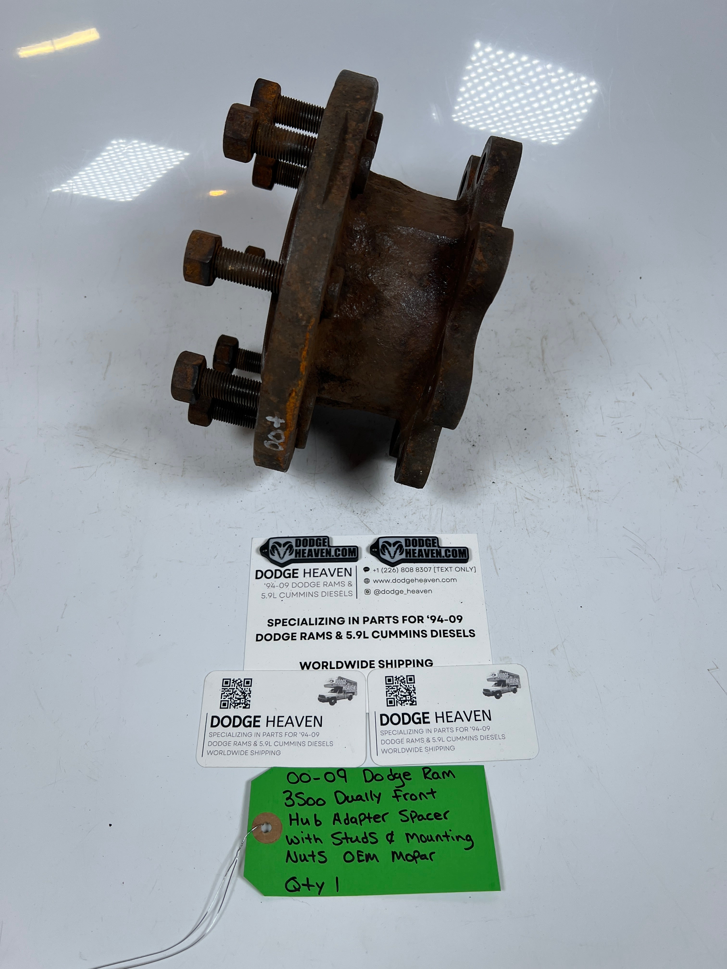 2000-2009 Dodge Ram Dually Front Hub Adapter Spacer W Studs & Mounting Nuts