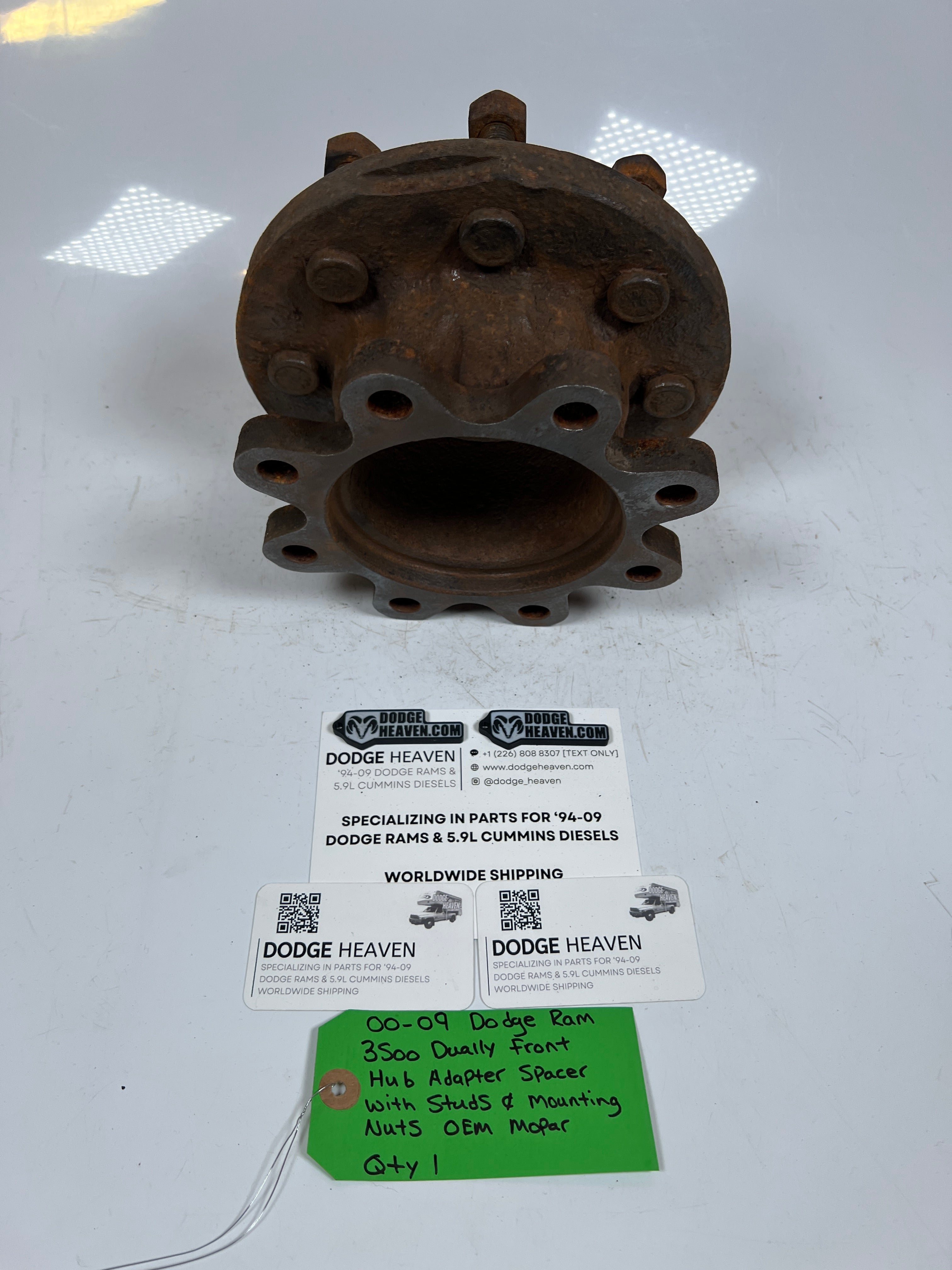 2000-2009 Dodge Ram Dually Front Hub Adapter Spacer W Studs & Mounting Nuts