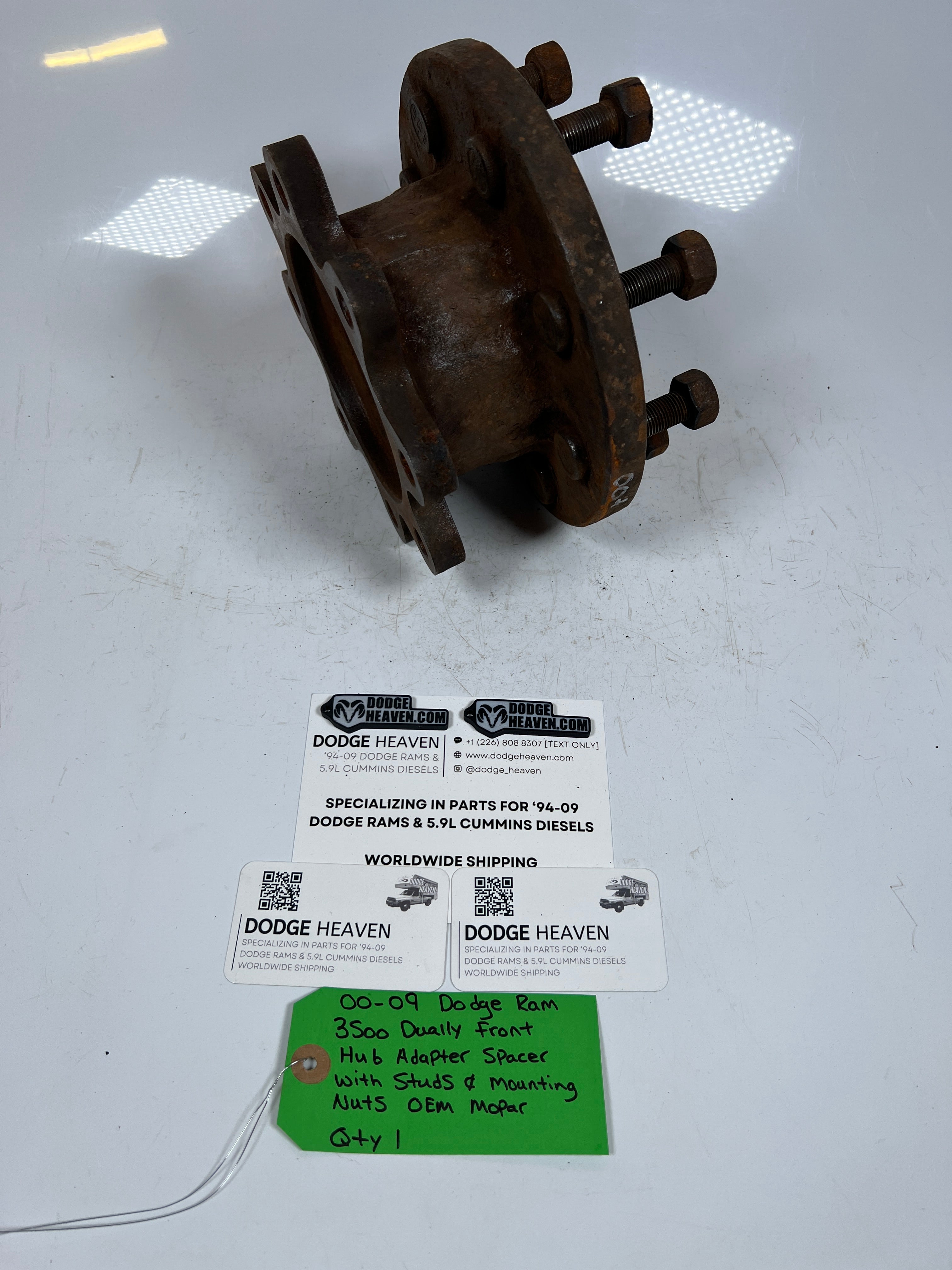 2000-2009 Dodge Ram Dually Front Hub Adapter Spacer W Studs & Mounting Nuts