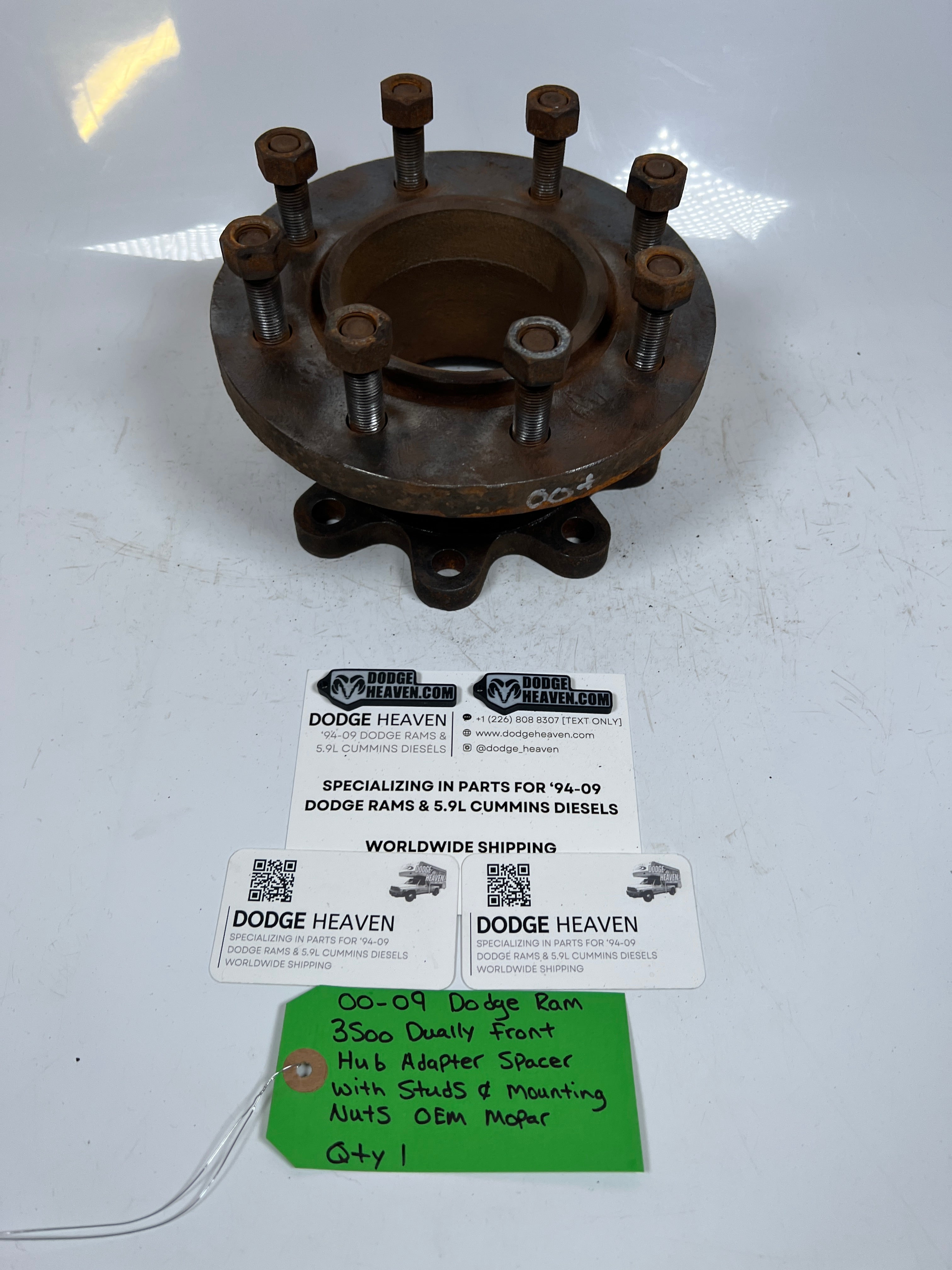 2000-2009 Dodge Ram Dually Front Hub Adapter Spacer W Studs & Mounting Nuts