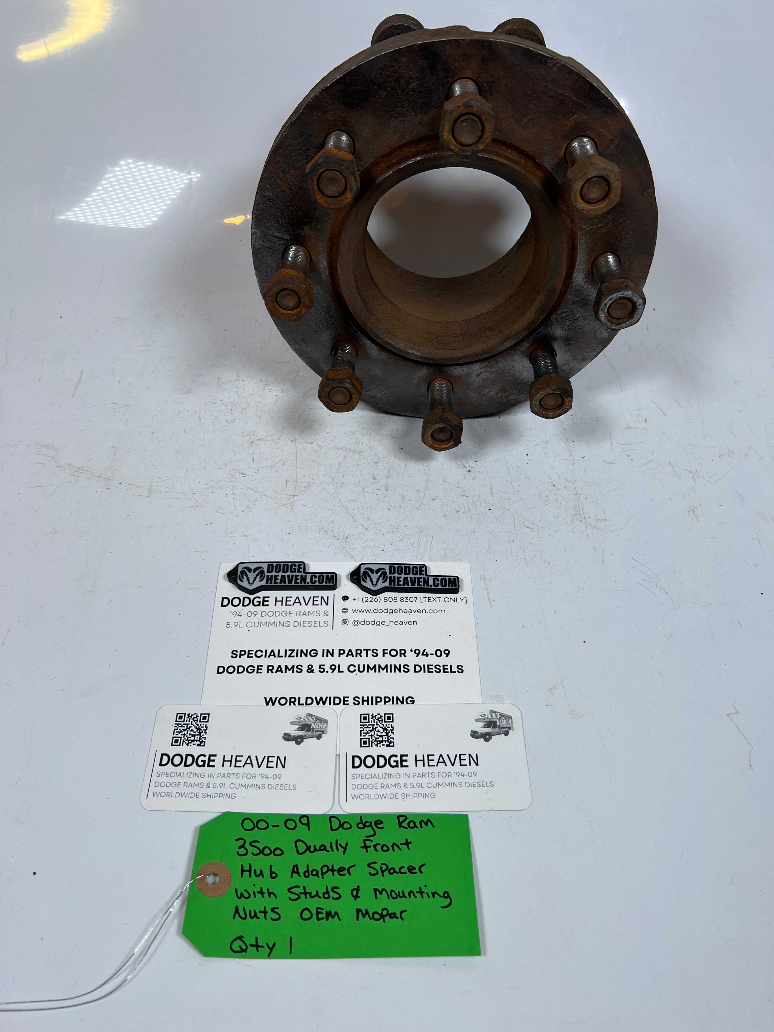 2000-2009 Dodge Ram Dually Front Hub Adapter Spacer W Studs & Mounting Nuts