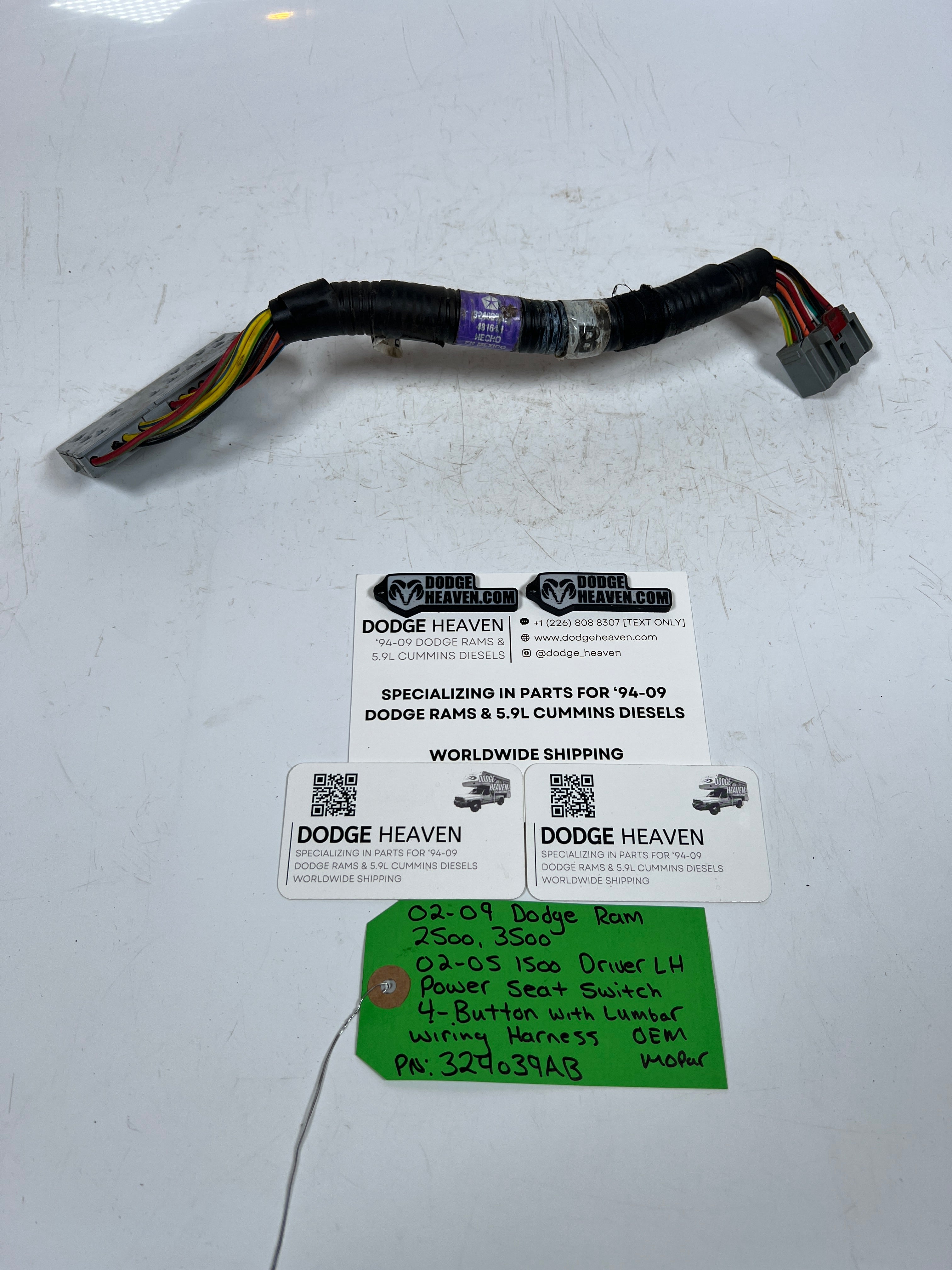 2002-2009 Dodge Ram Driver Power Seat Switch 4-Button Wire Harness