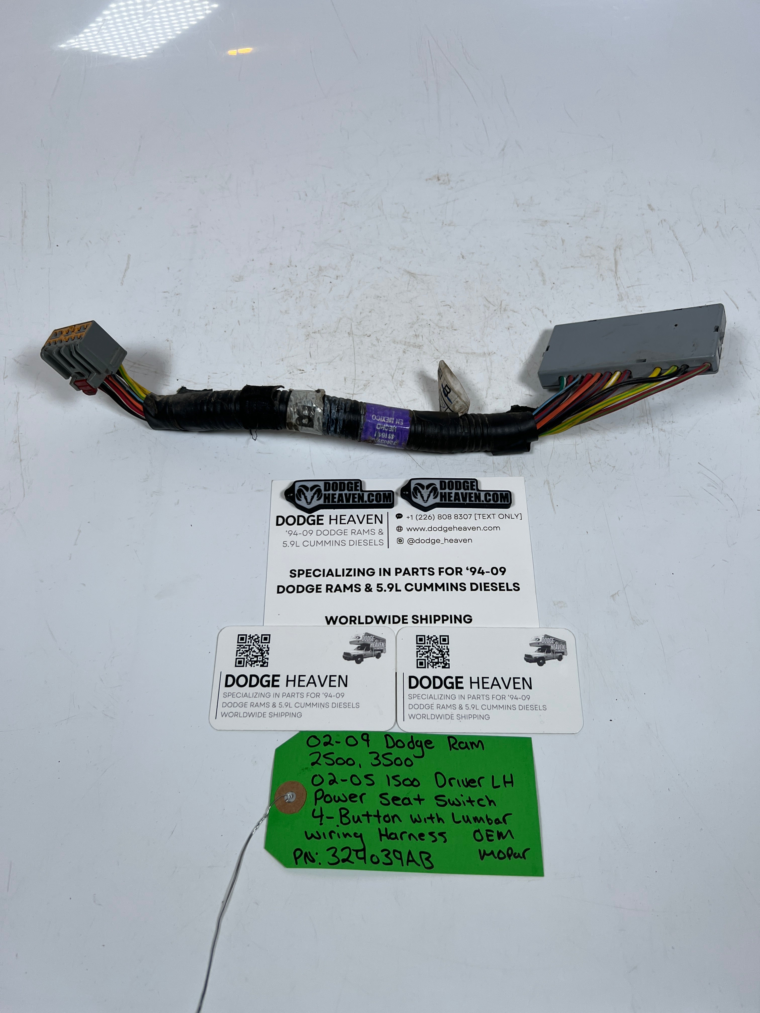 2002-2009 Dodge Ram Driver Power Seat Switch 4-Button Wire Harness