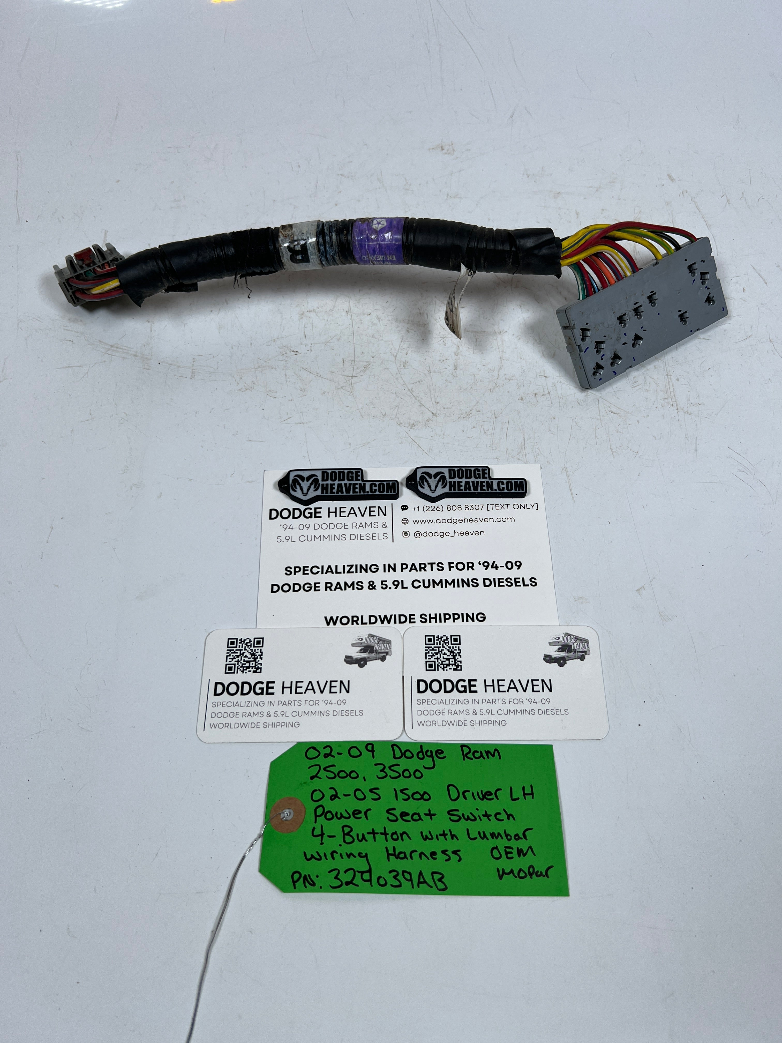 2002-2009 Dodge Ram Driver Power Seat Switch 4-Button Wire Harness