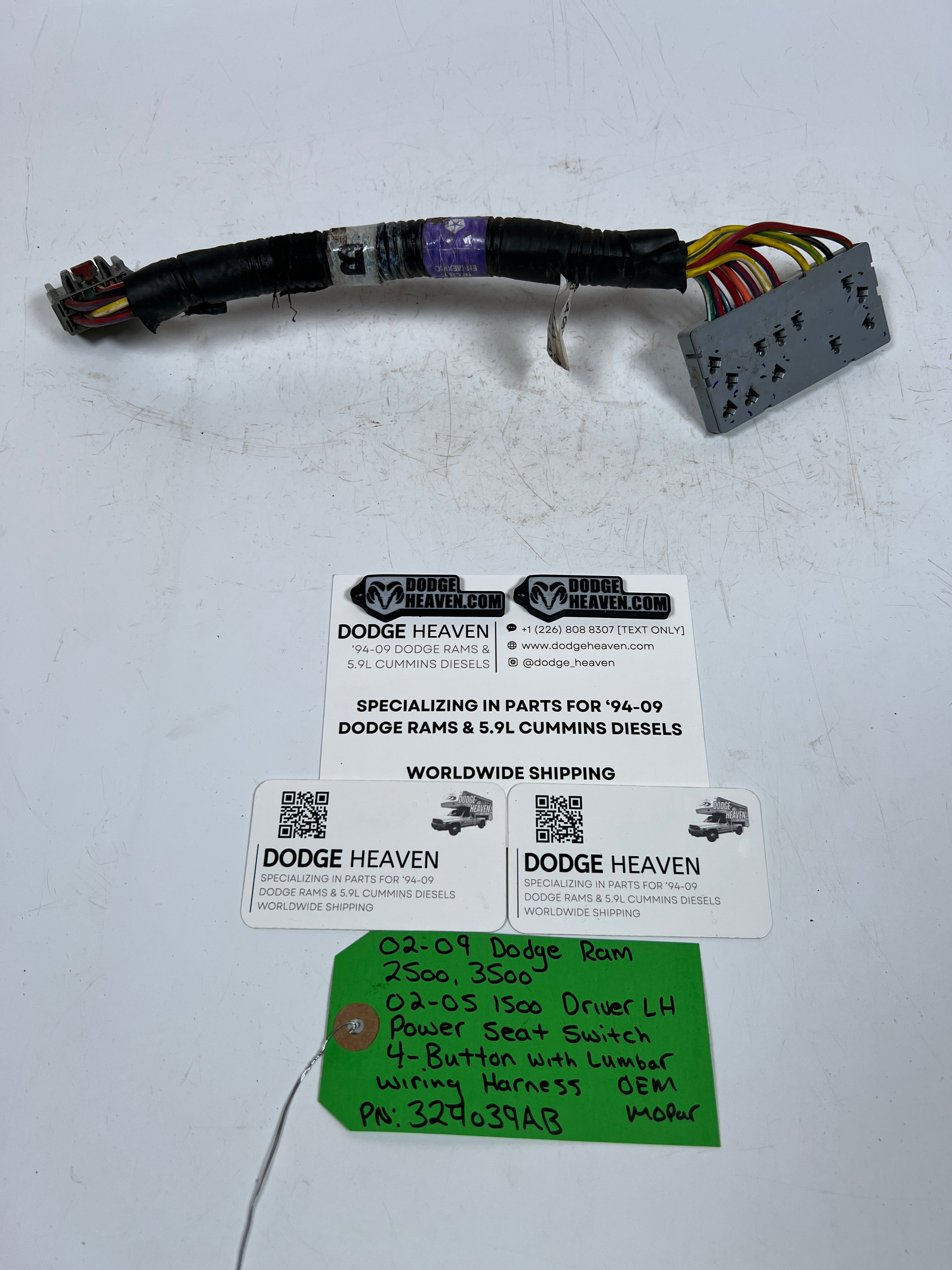 2002-2009 Dodge Ram Driver Power Seat Switch 4-Button Wire Harness