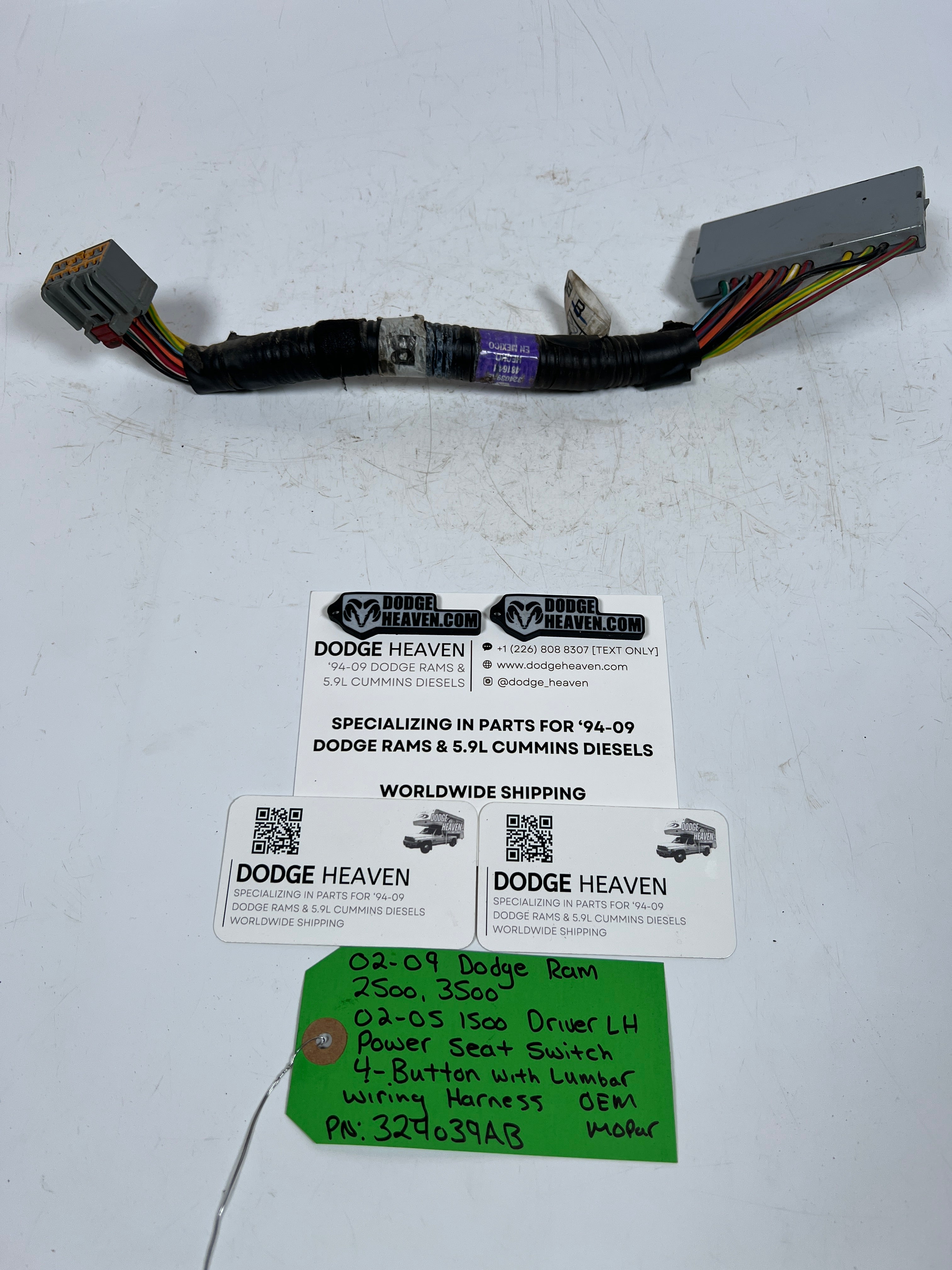 2002-2009 Dodge Ram Driver Power Seat Switch 4-Button Wire Harness