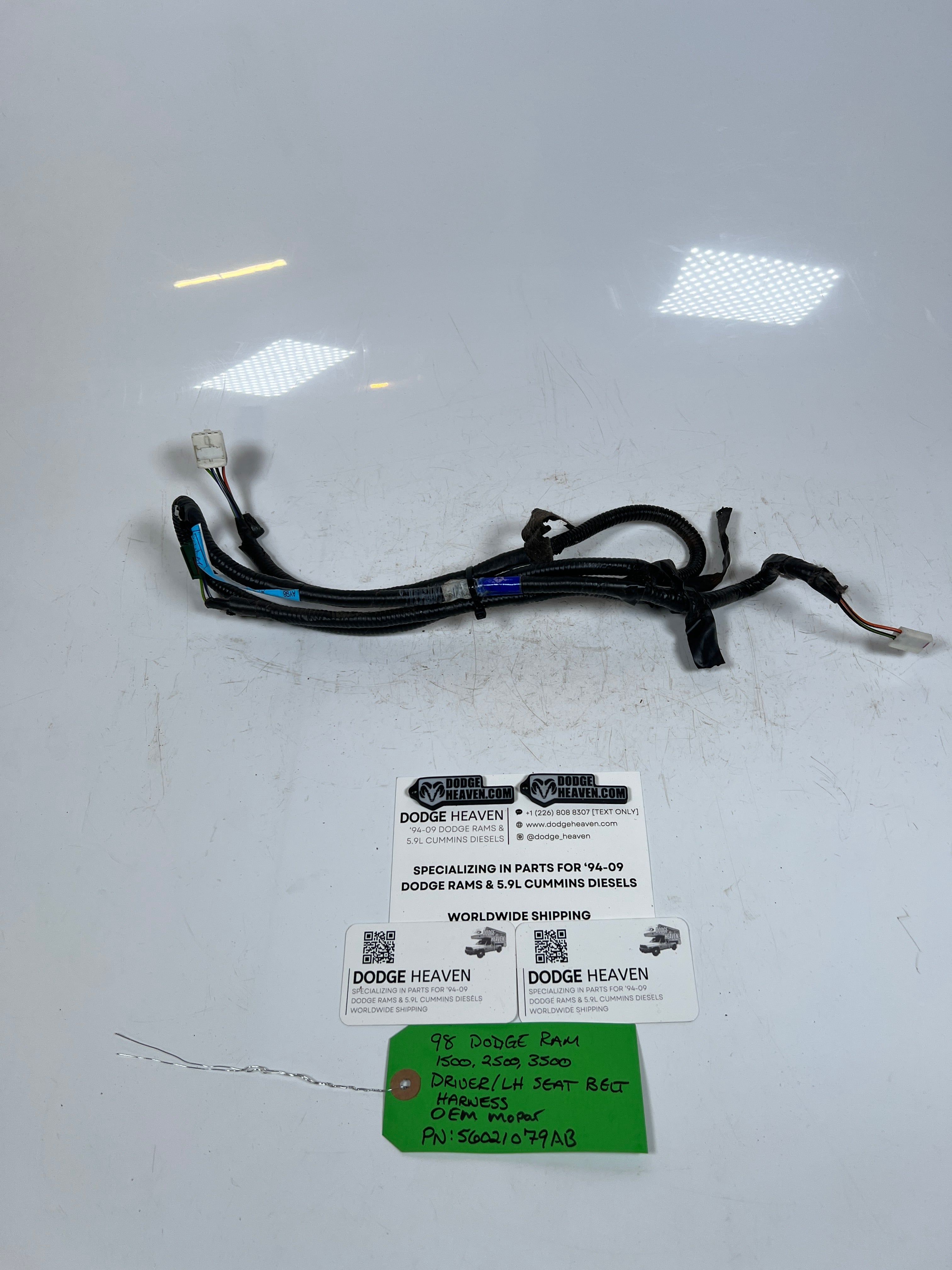 1998-1998 Dodge Ram 1500 2500 3500 Driver Side Seat Belt Wiring Harness