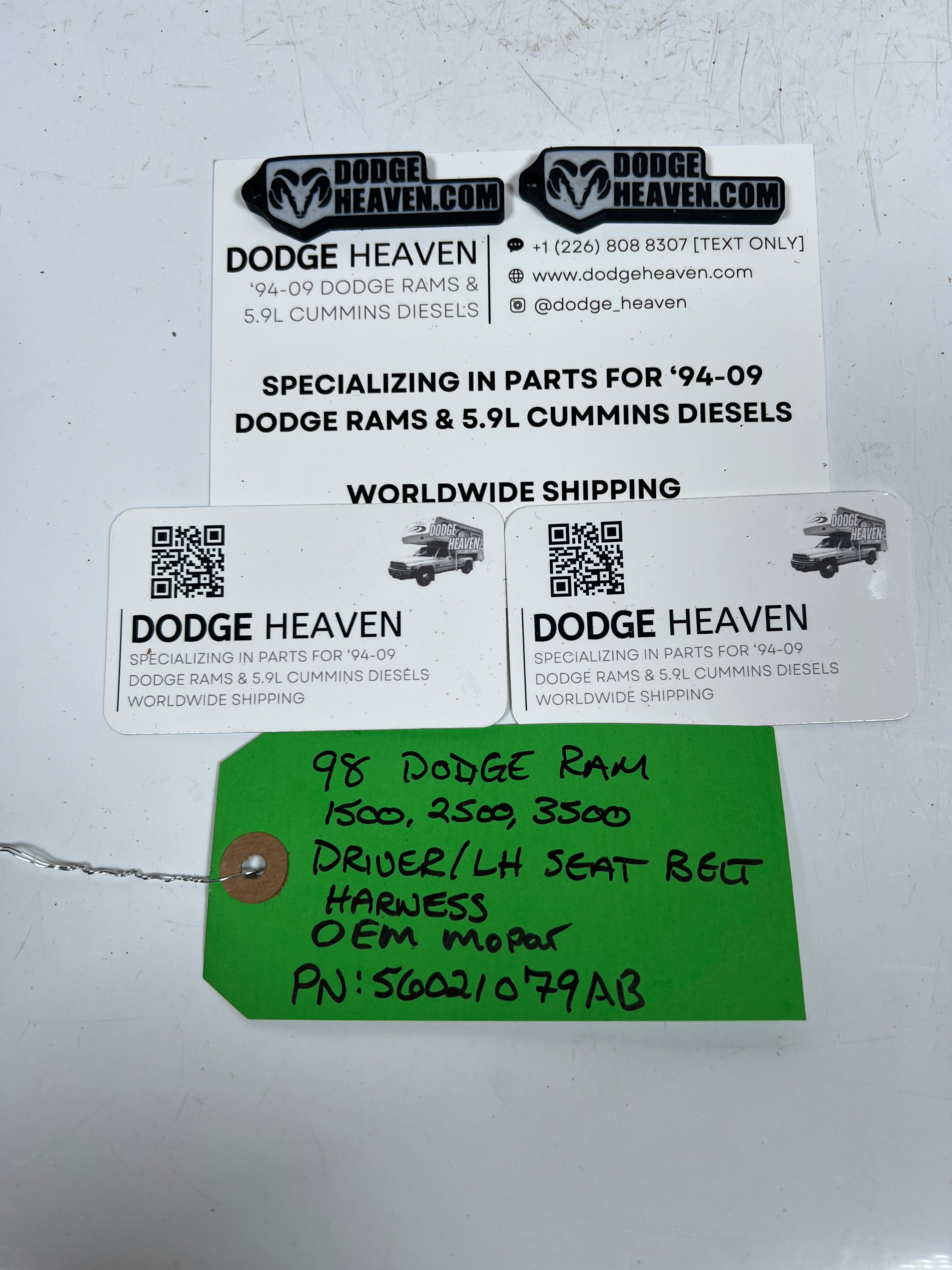 1998-1998 Dodge Ram 1500 2500 3500 Driver Side Seat Belt Wiring Harness