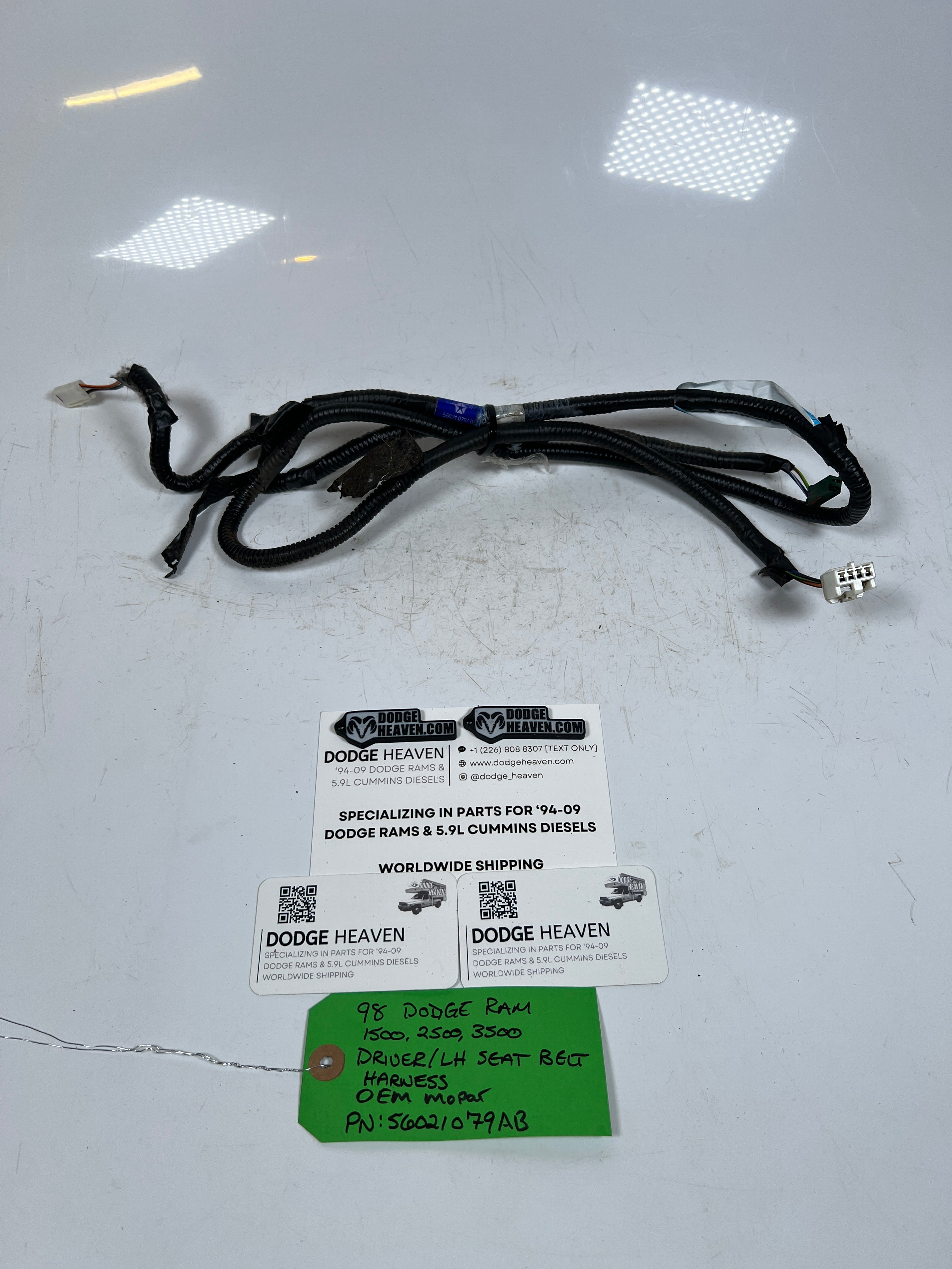 1998-1998 Dodge Ram 1500 2500 3500 Driver Side Seat Belt Wiring Harness