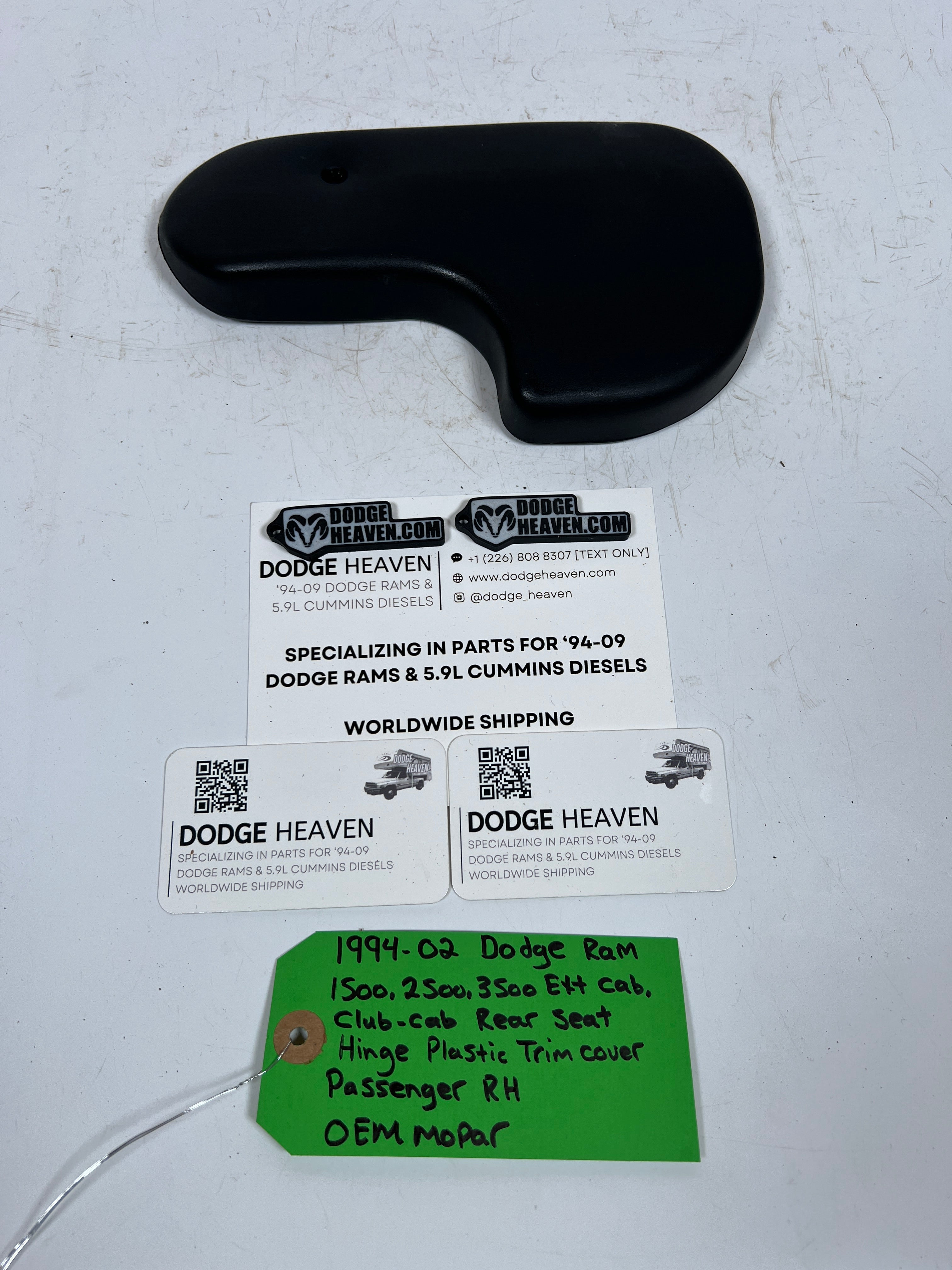 1994-2002 Dodge Ram Ext / Club Cab Rear Seat Hinge Trim Cover Passenger RH