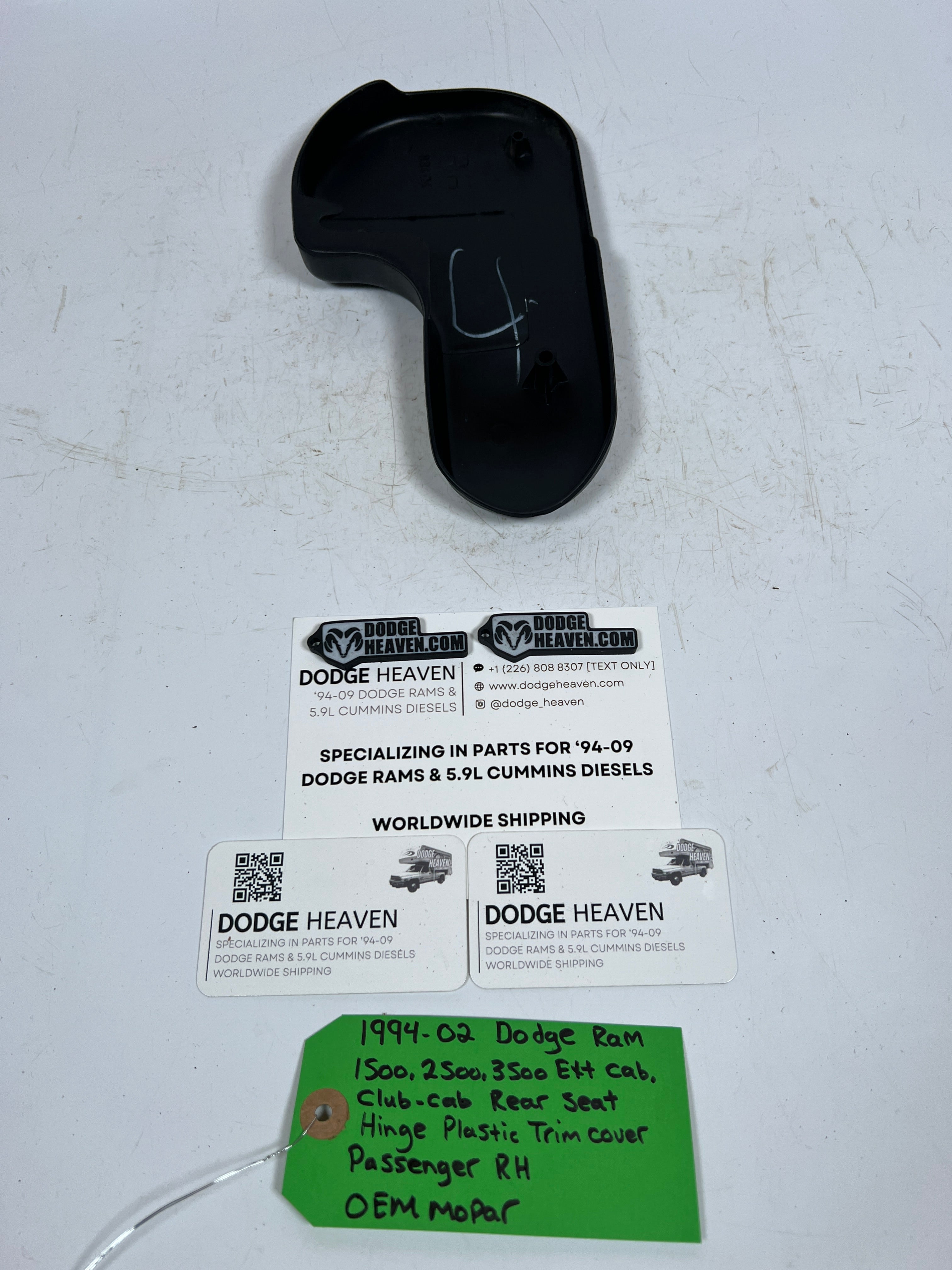 1994-2002 Dodge Ram Ext / Club Cab Rear Seat Hinge Trim Cover Passenger RH