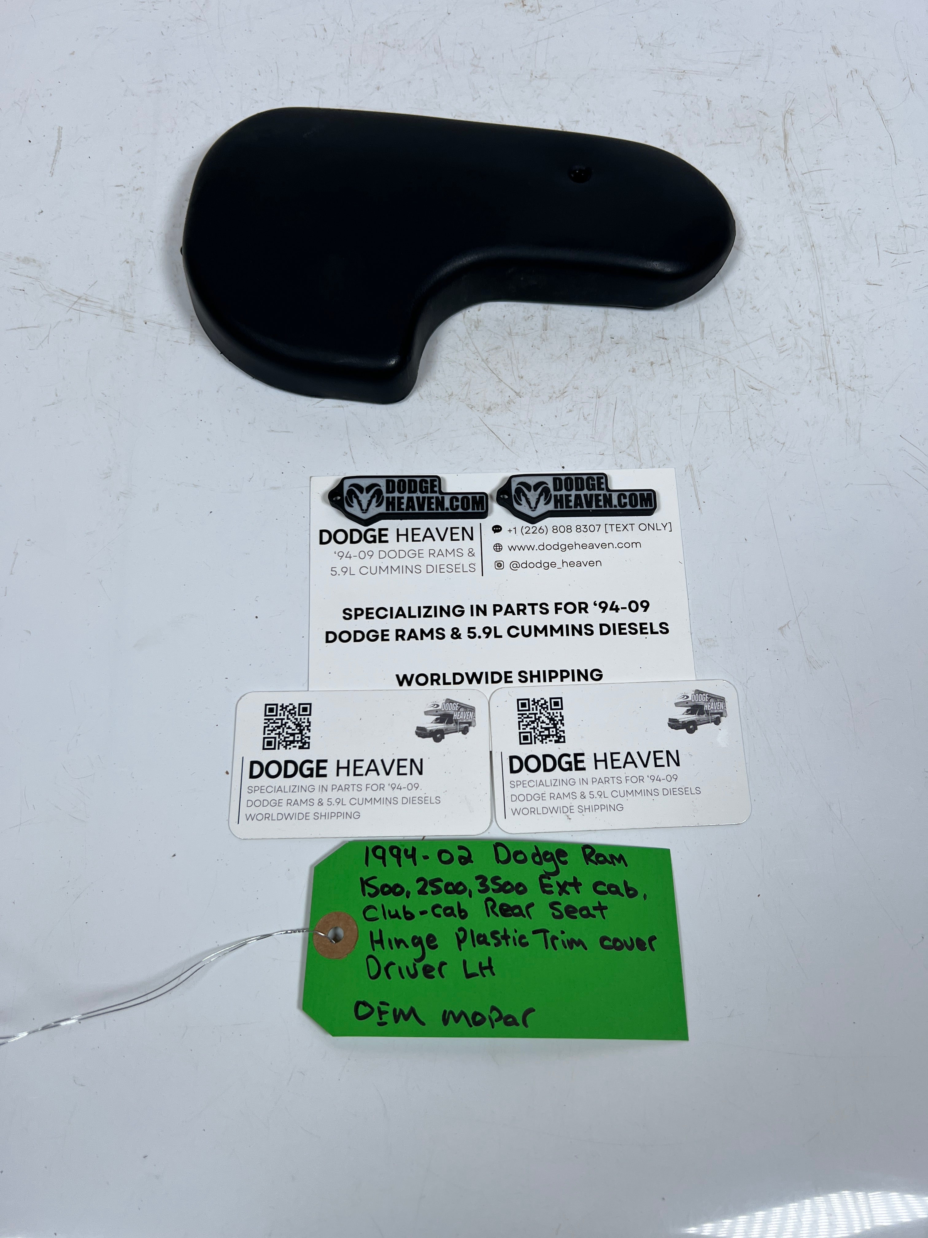 1994-2002 Dodge Ram Ext / Club Cab Rear Seat Hinge Trim Cover Driver LH