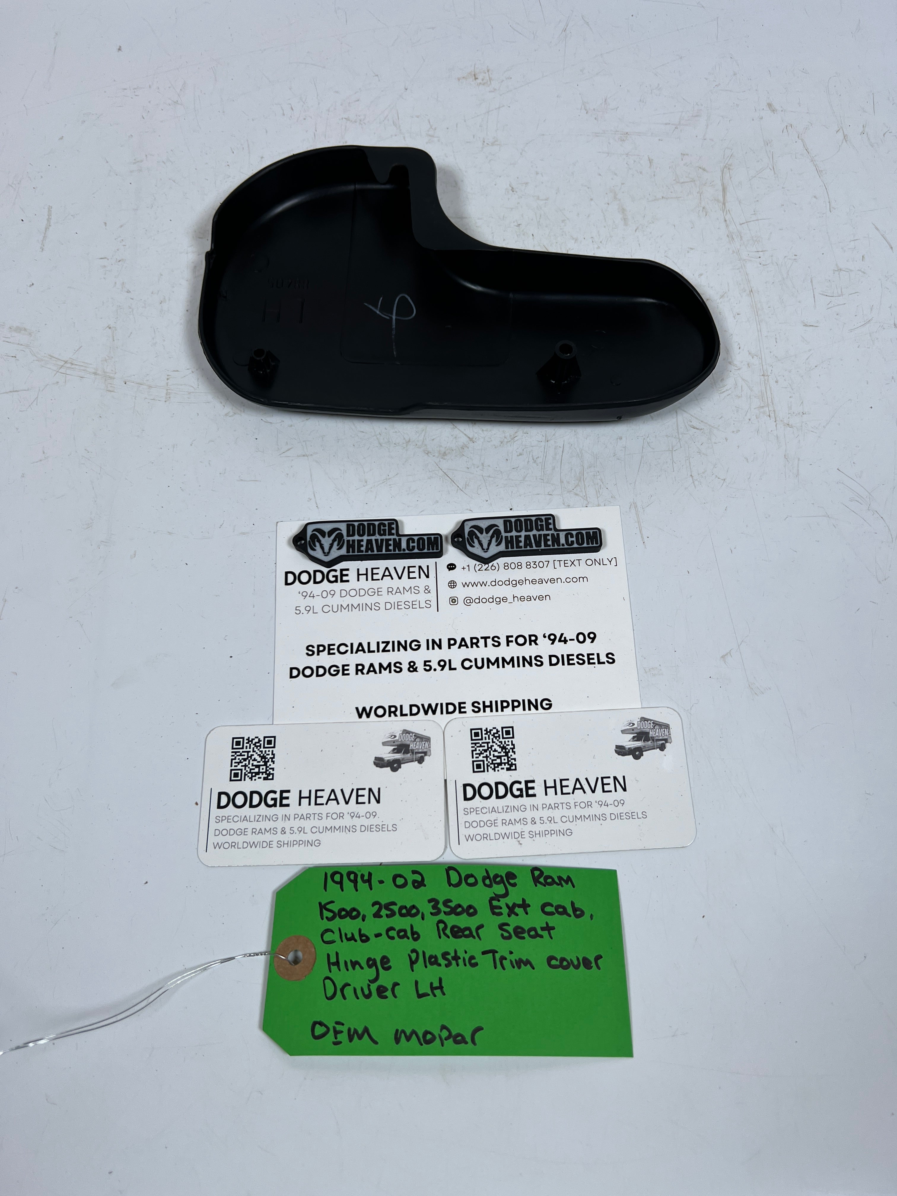 1994-2002 Dodge Ram Ext / Club Cab Rear Seat Hinge Trim Cover Driver LH