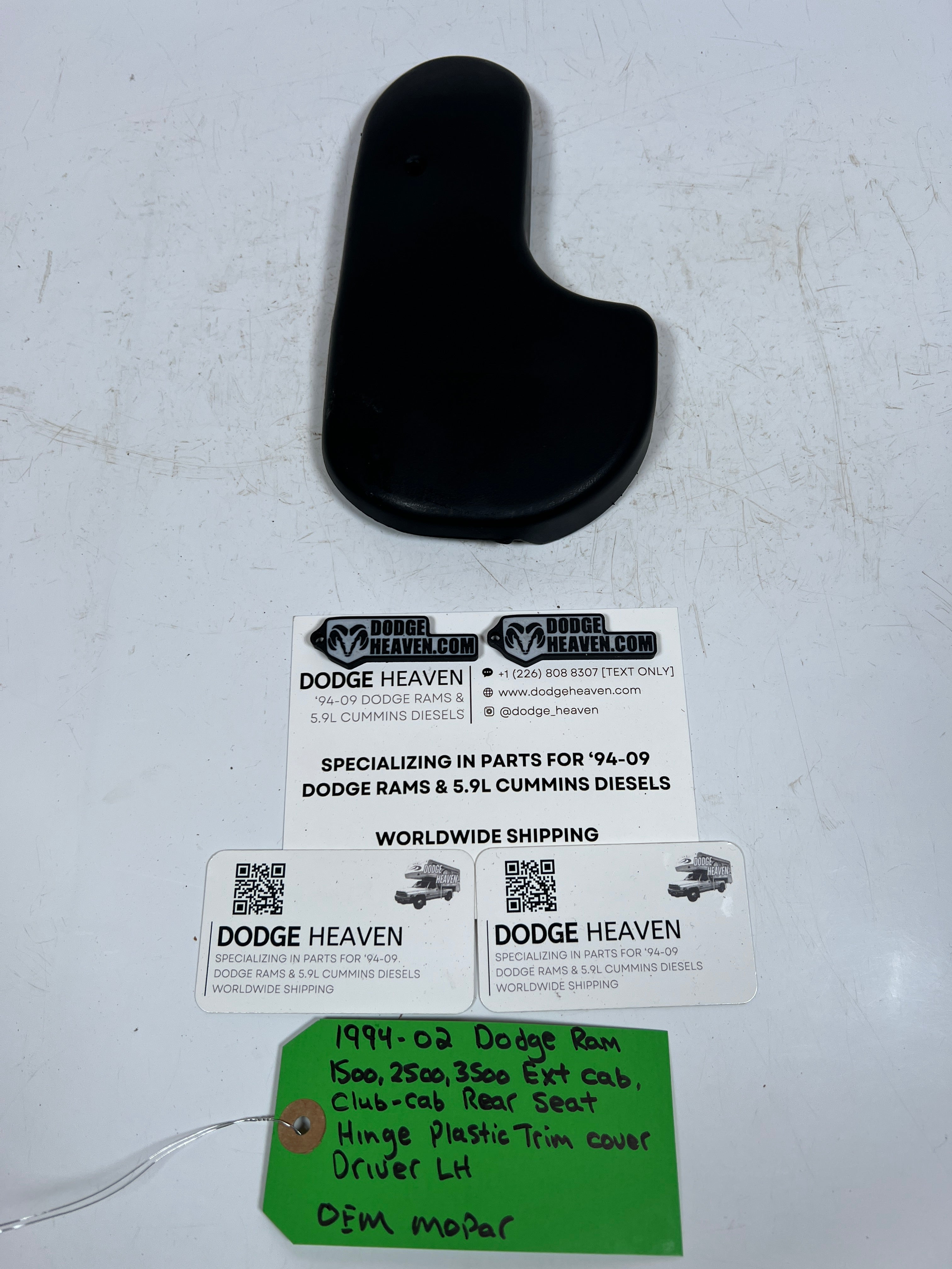 1994-2002 Dodge Ram Ext / Club Cab Rear Seat Hinge Trim Cover Driver LH