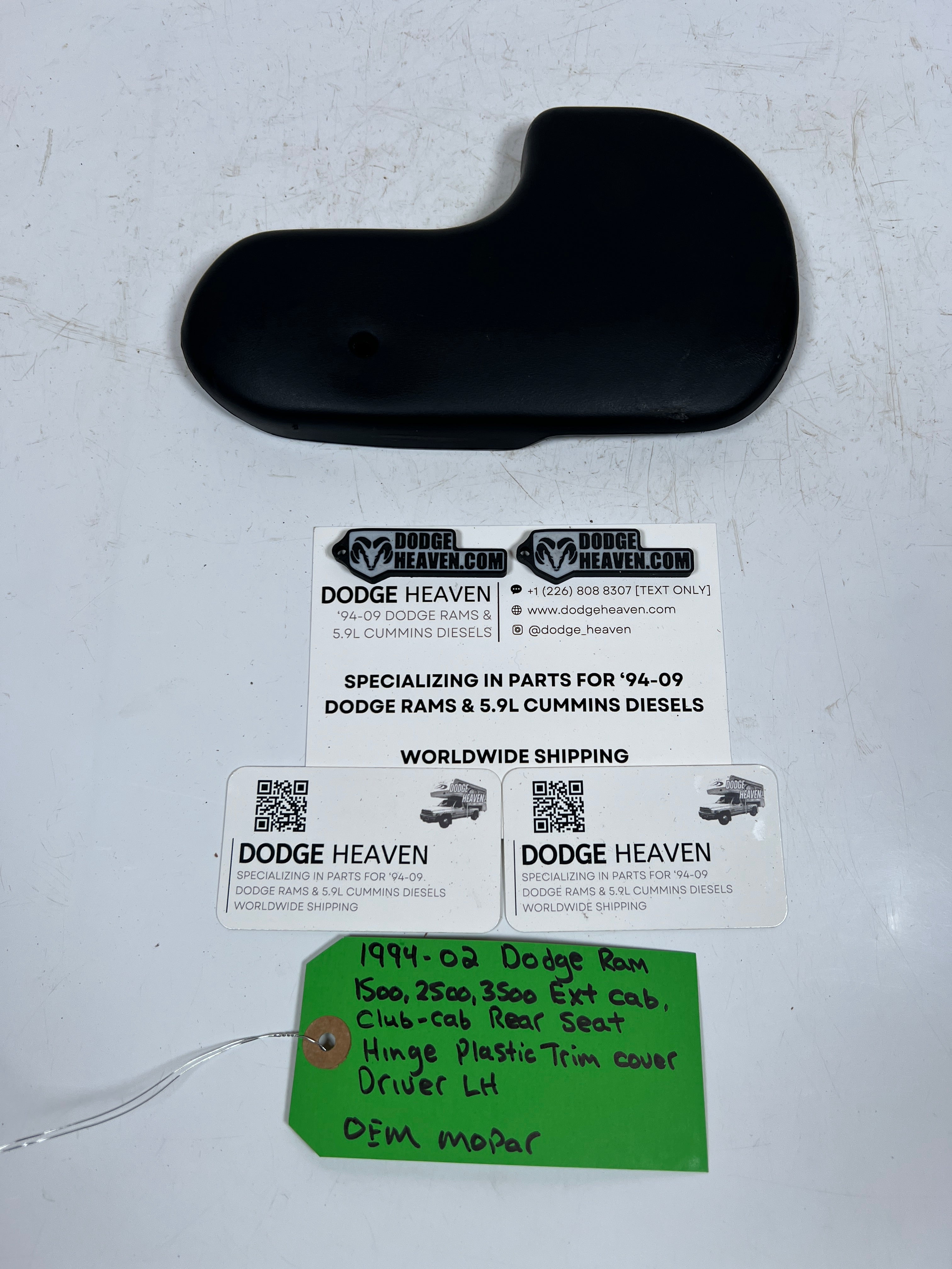 1994-2002 Dodge Ram Ext / Club Cab Rear Seat Hinge Trim Cover Driver LH