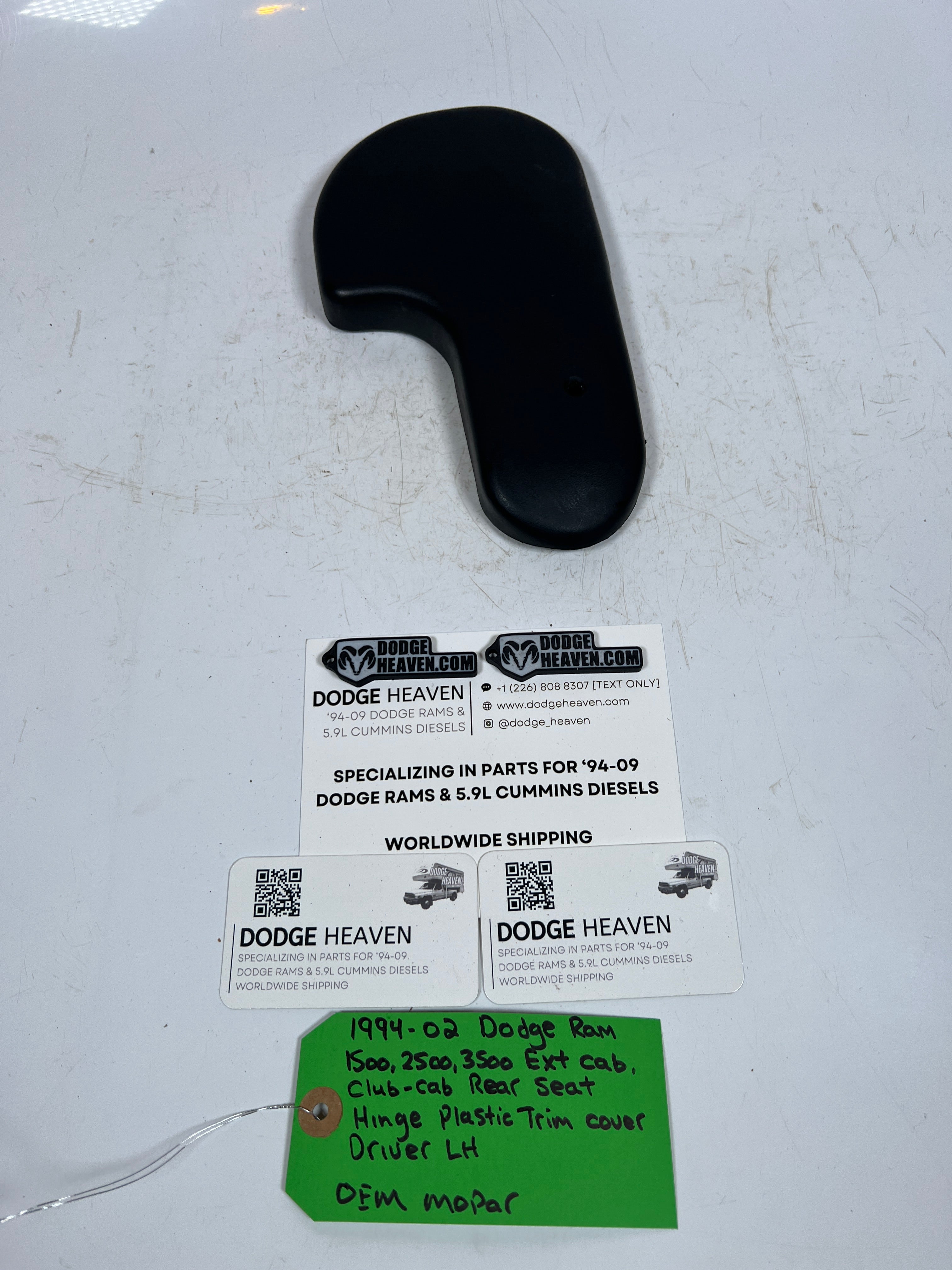1994-2002 Dodge Ram Ext / Club Cab Rear Seat Hinge Trim Cover Driver LH