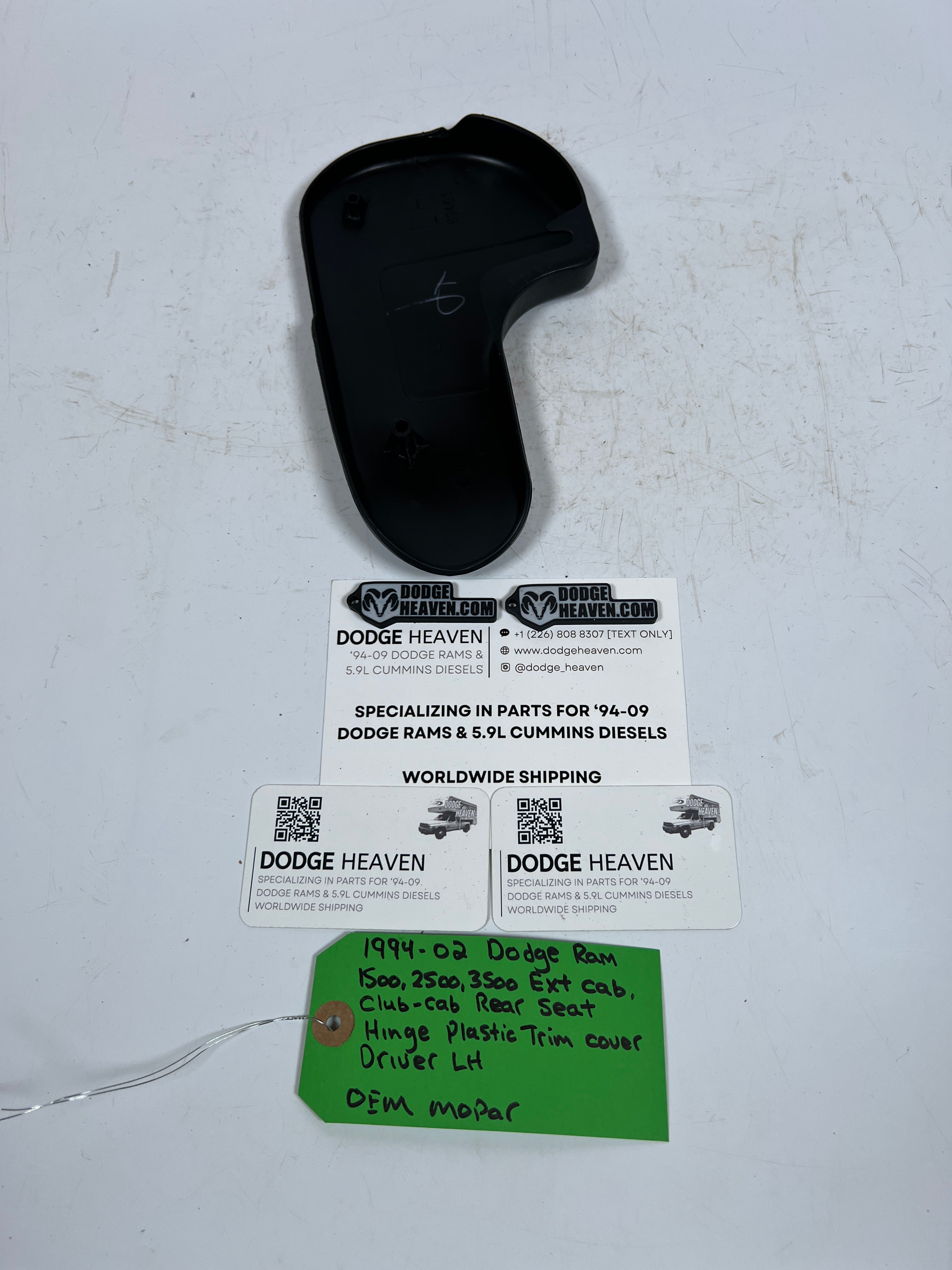 1994-2002 Dodge Ram Ext / Club Cab Rear Seat Hinge Trim Cover Driver LH