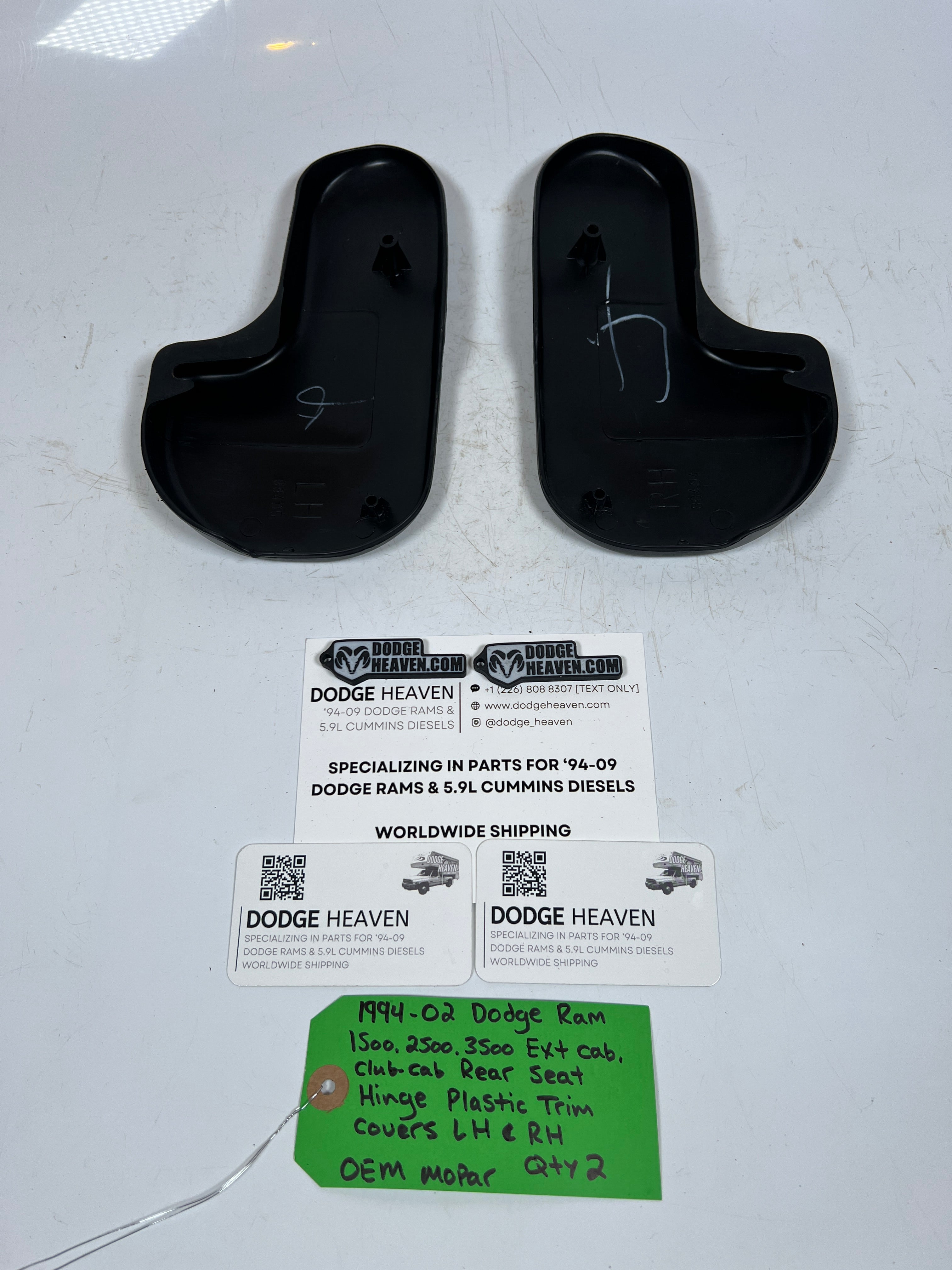 1994-2002 Dodge Ram EXt / Club Cab Rear Seat Hinge Trim Cover RH & LH Pair