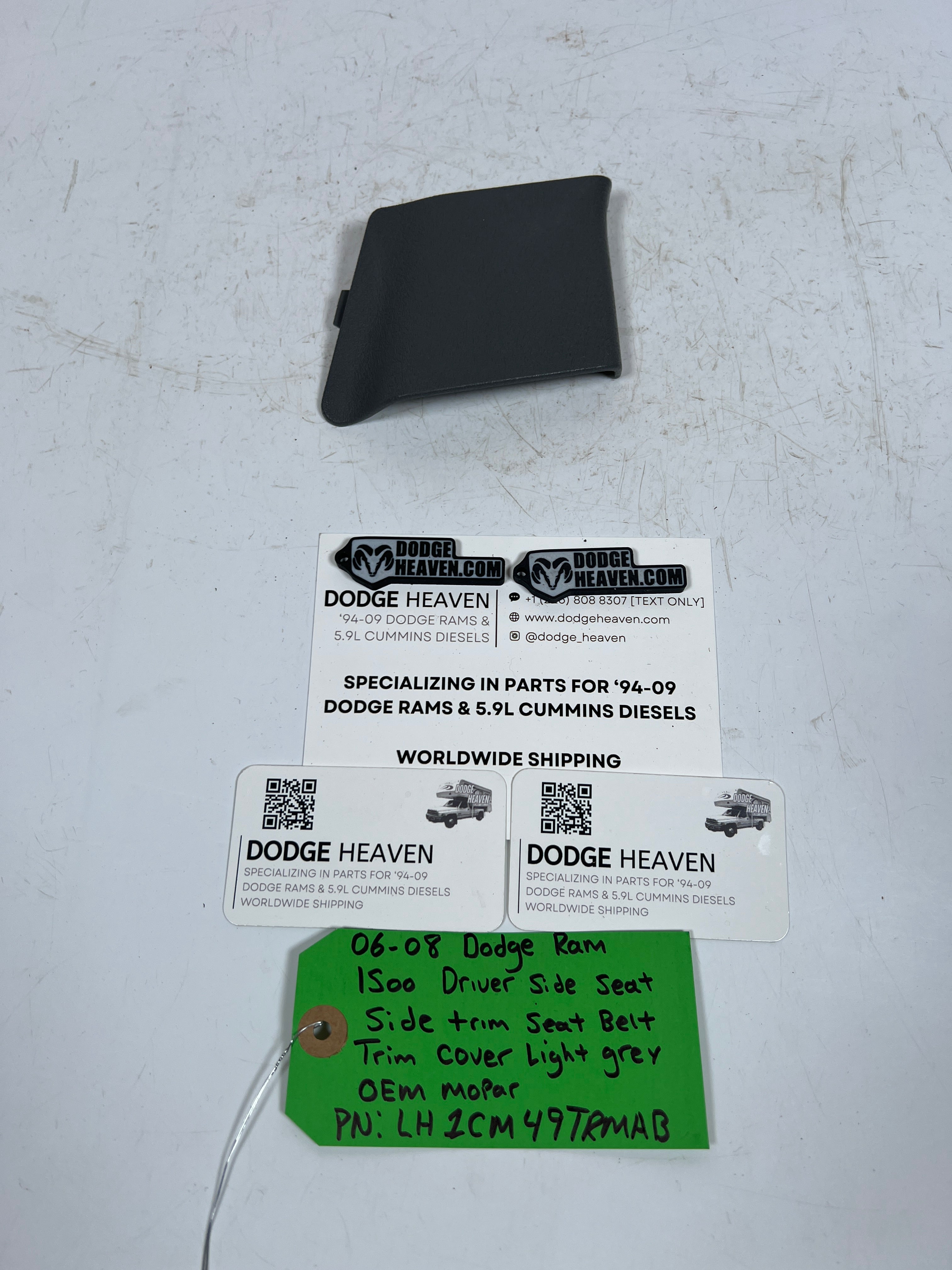 2006-2008 Dodge Ram 1500 Driver Side Seat Belt Trim Cover Light Grey