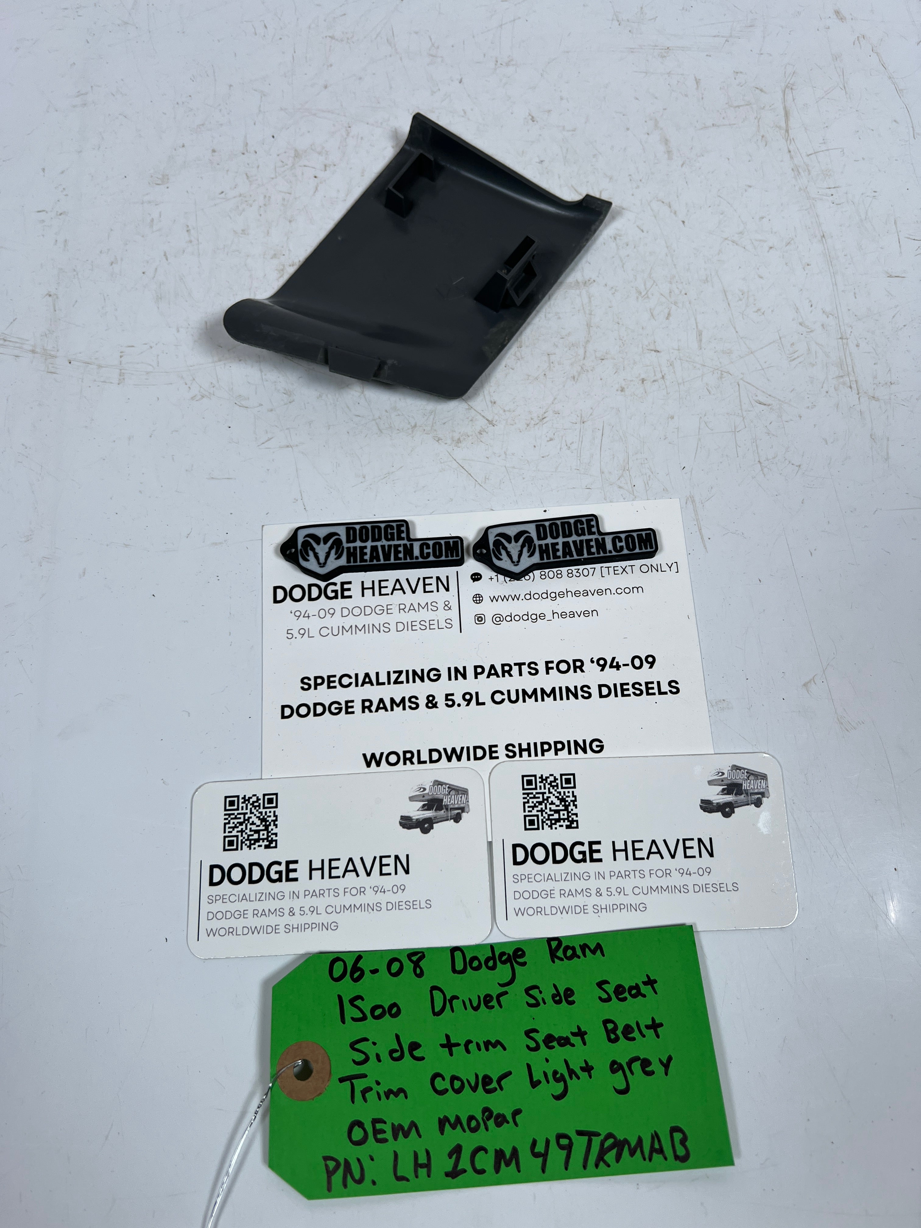 2006-2008 Dodge Ram 1500 Driver Side Seat Belt Trim Cover Light Grey