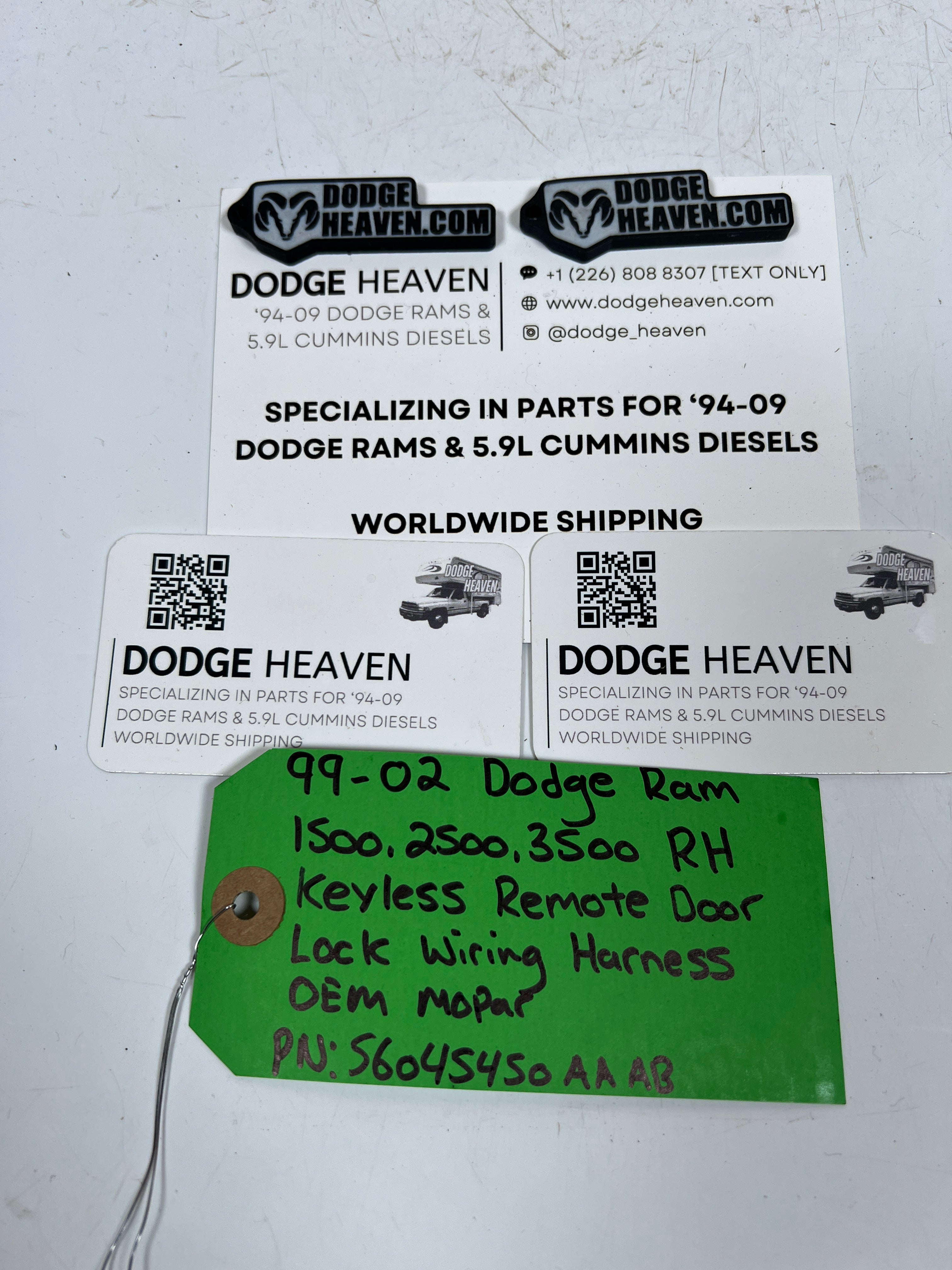 1999-2002 Dodge Ram Keyless Remote Door Lock Wiring Harness RH