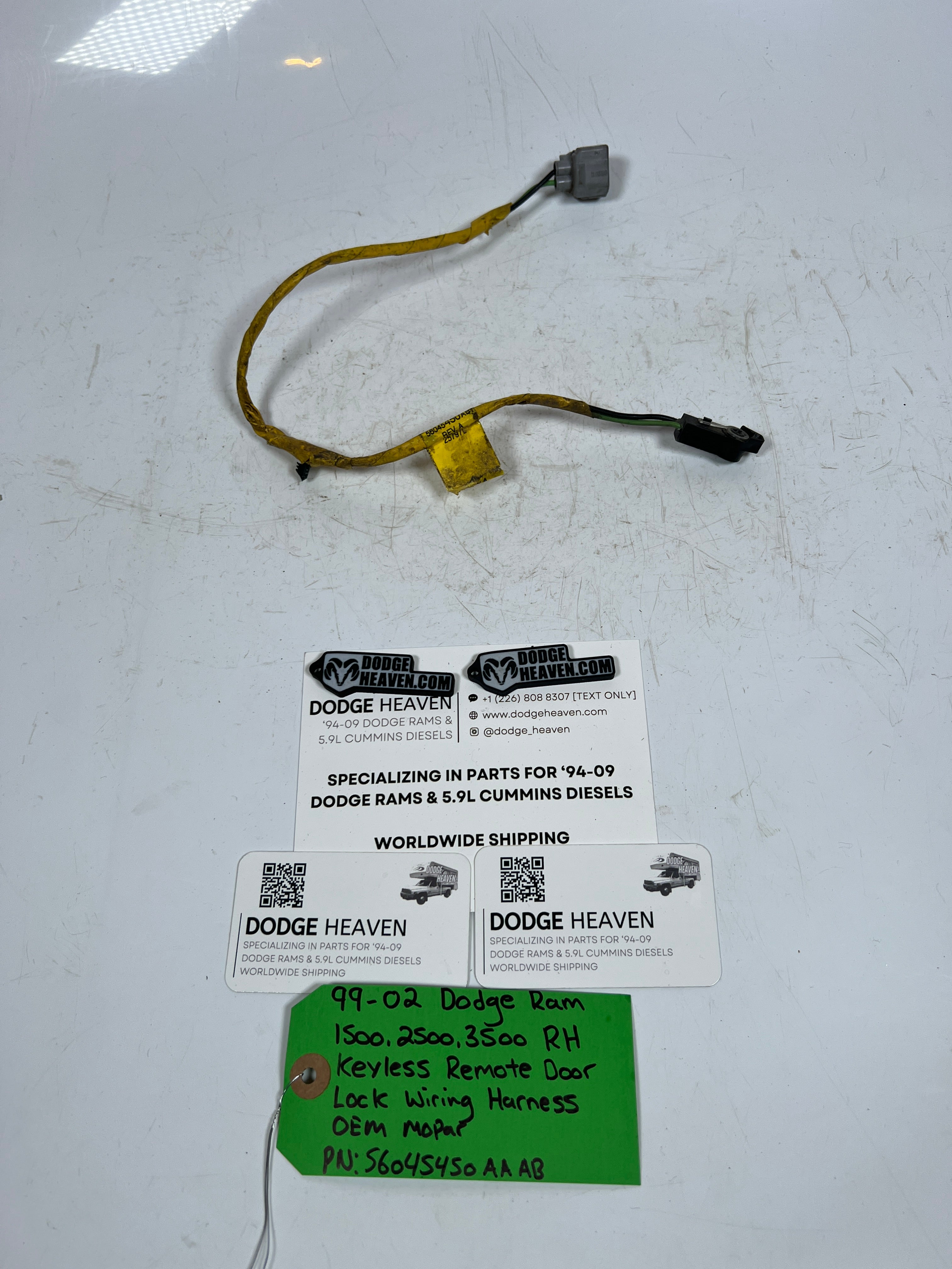 1999-2002 Dodge Ram Keyless Remote Door Lock Wiring Harness RH
