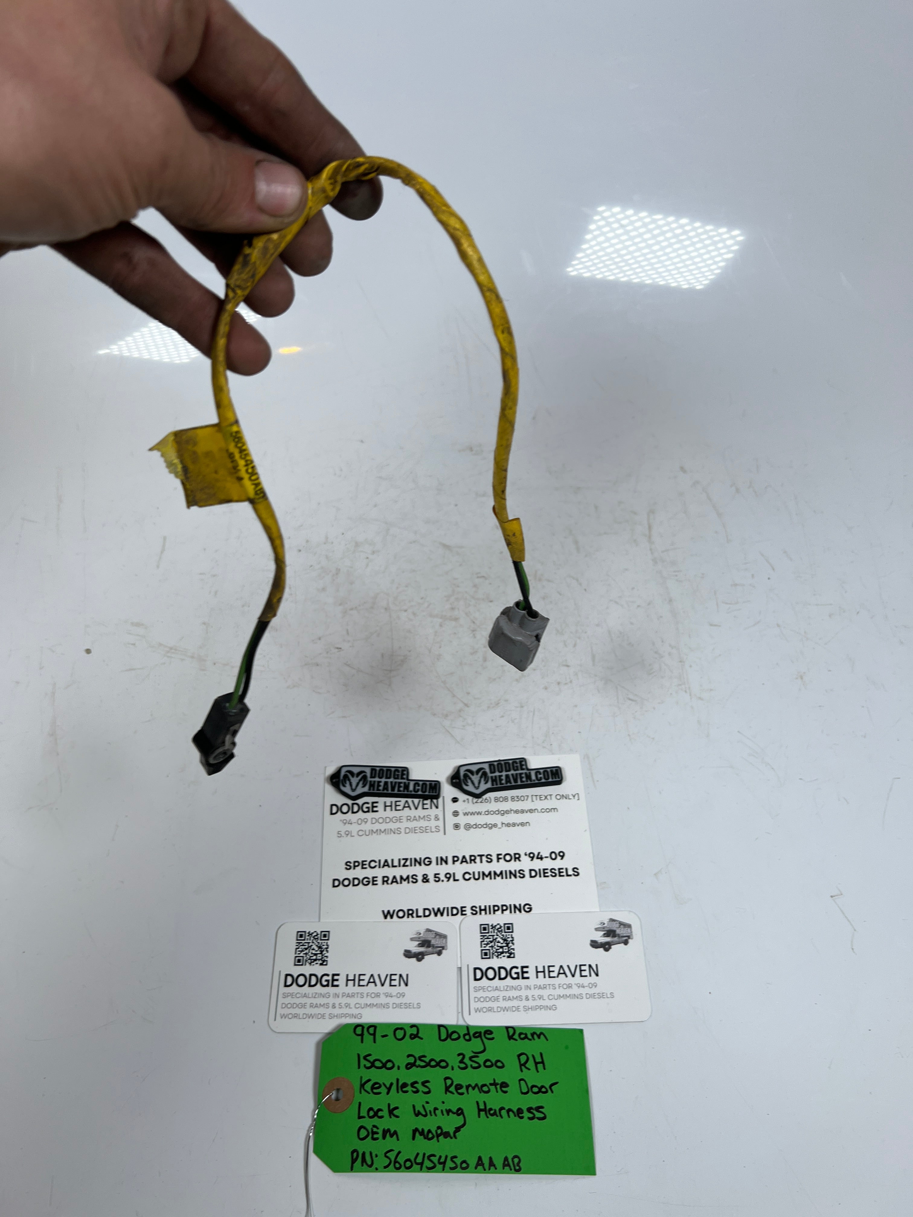 1999-2002 Dodge Ram Keyless Remote Door Lock Wiring Harness RH