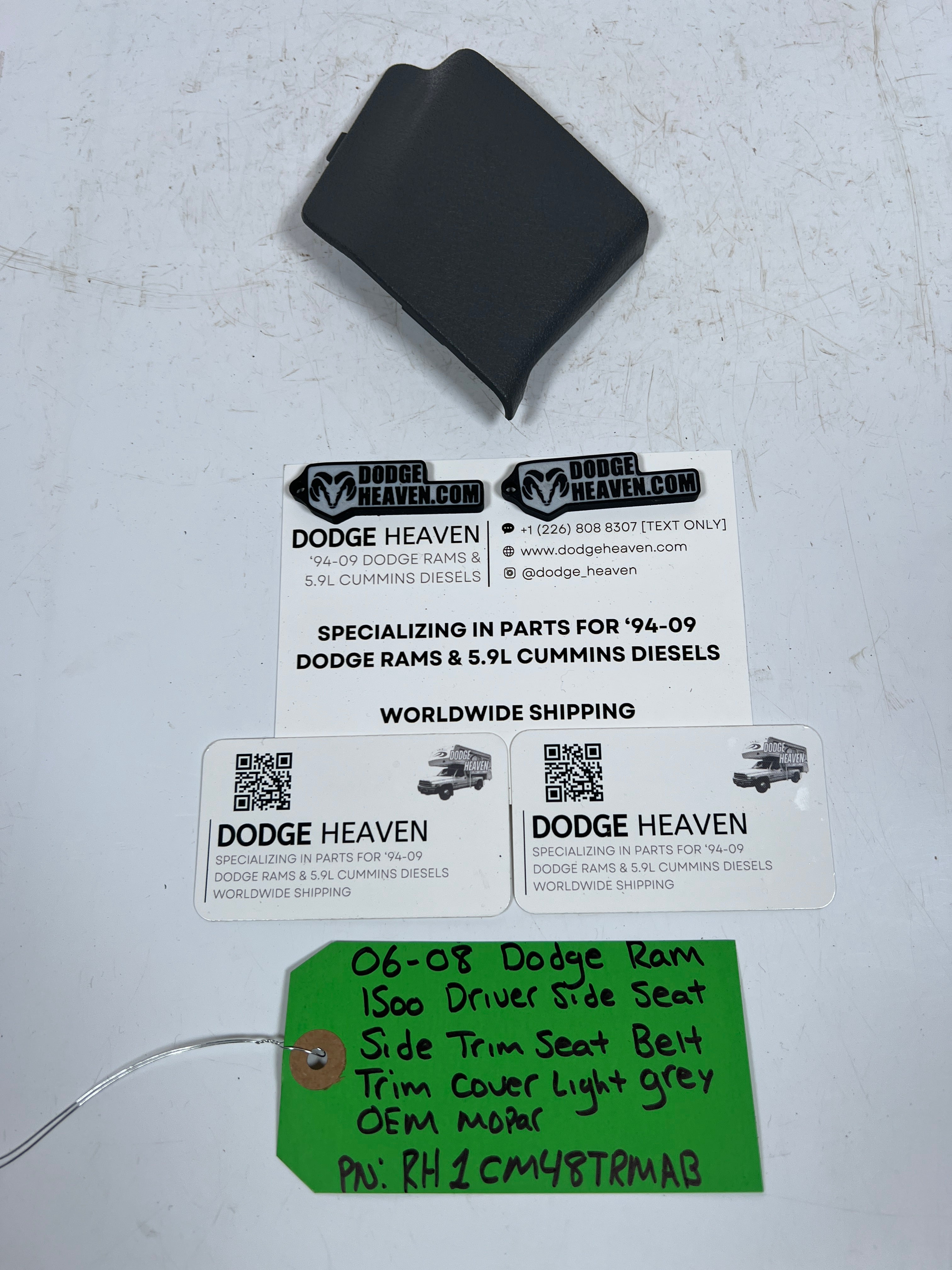 2006-2008 Dodge Ram 1500 Passenger Side Seat Belt Trim Cover Light Grey