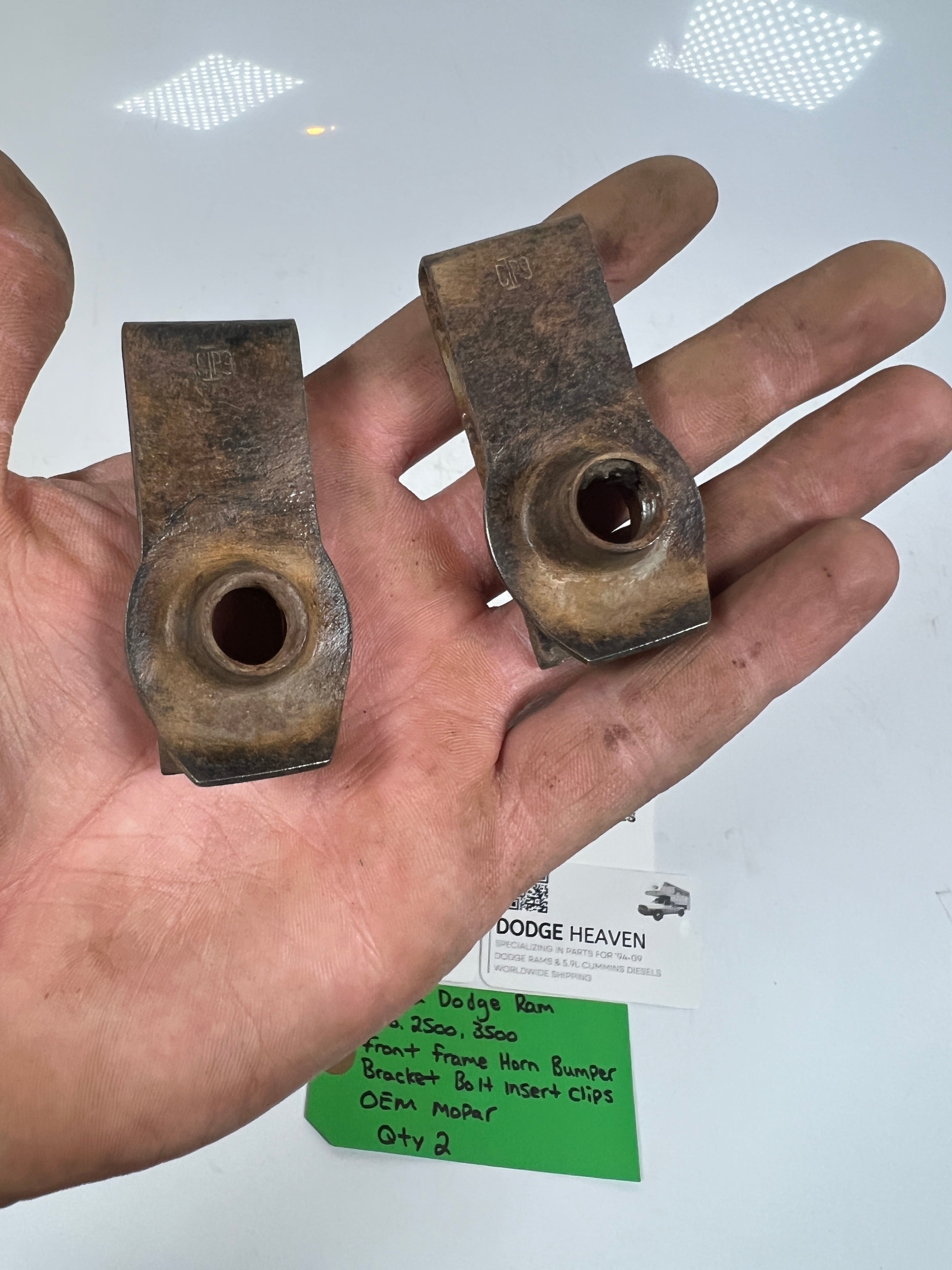 1994-2002 Dodge Ram 1500-3500 Front Frame Horn Bumper Bracket Insert Clips