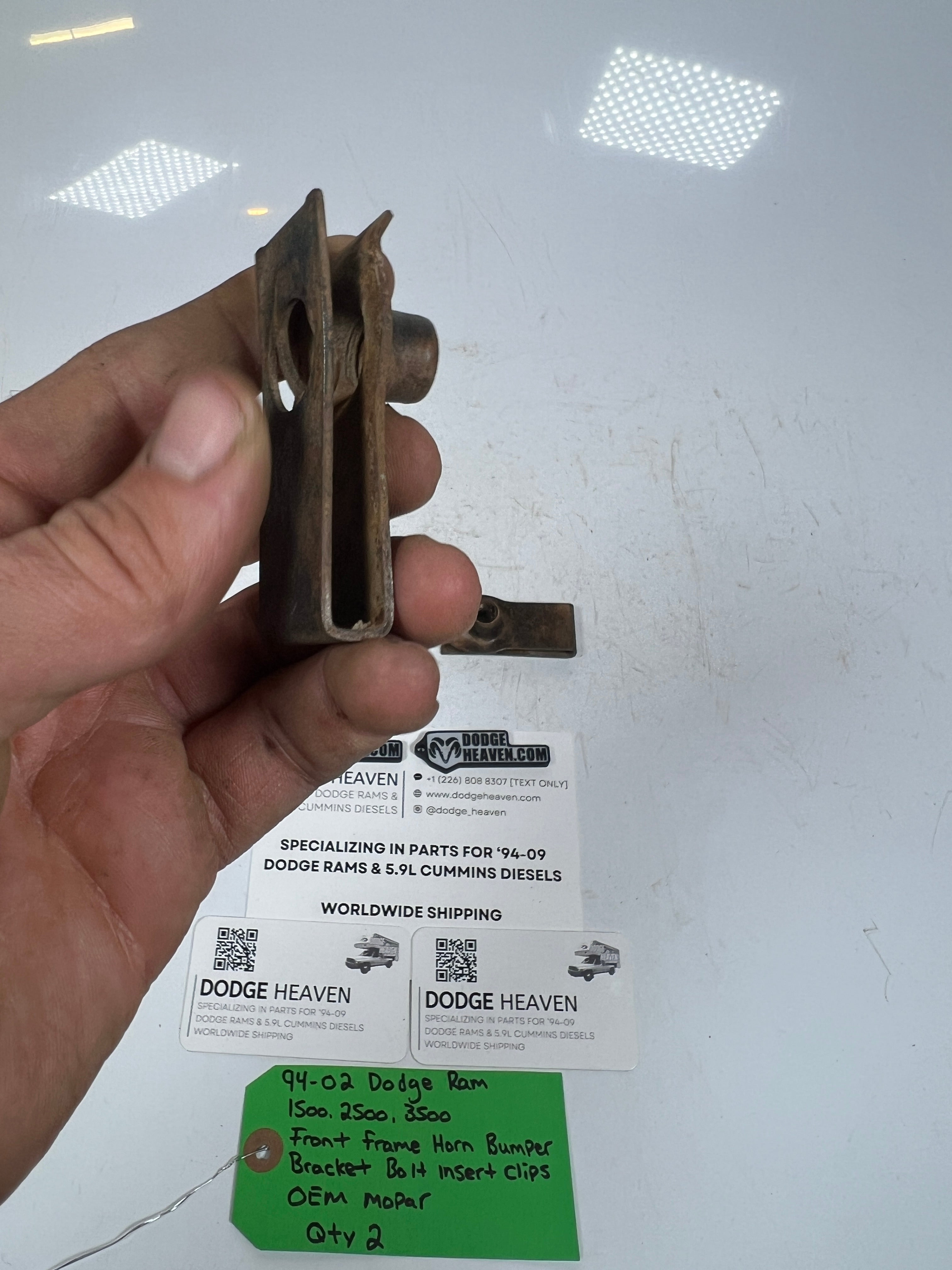 1994-2002 Dodge Ram 1500-3500 Front Frame Horn Bumper Bracket Insert Clips
