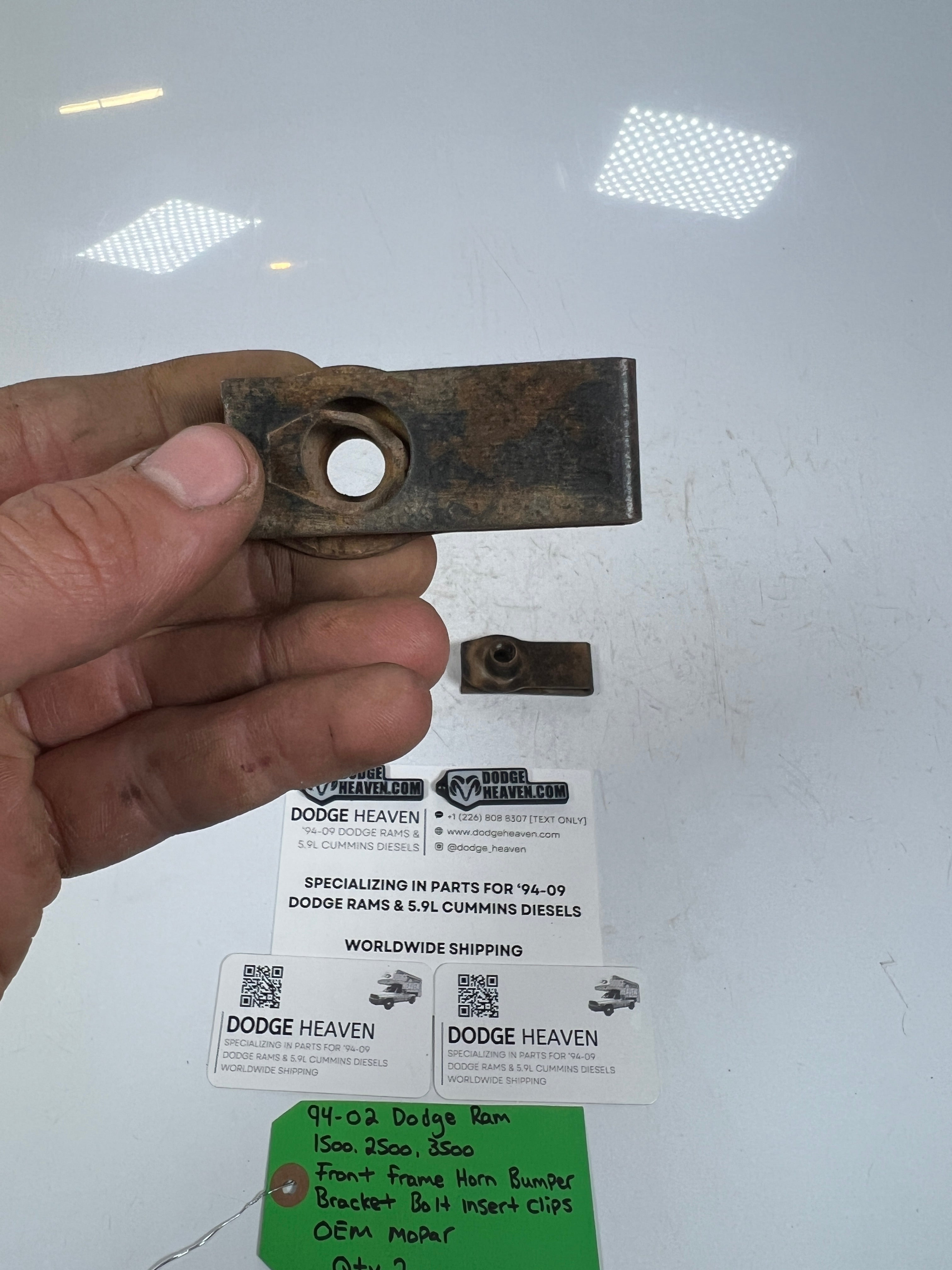 1994-2002 Dodge Ram 1500-3500 Front Frame Horn Bumper Bracket Insert Clips