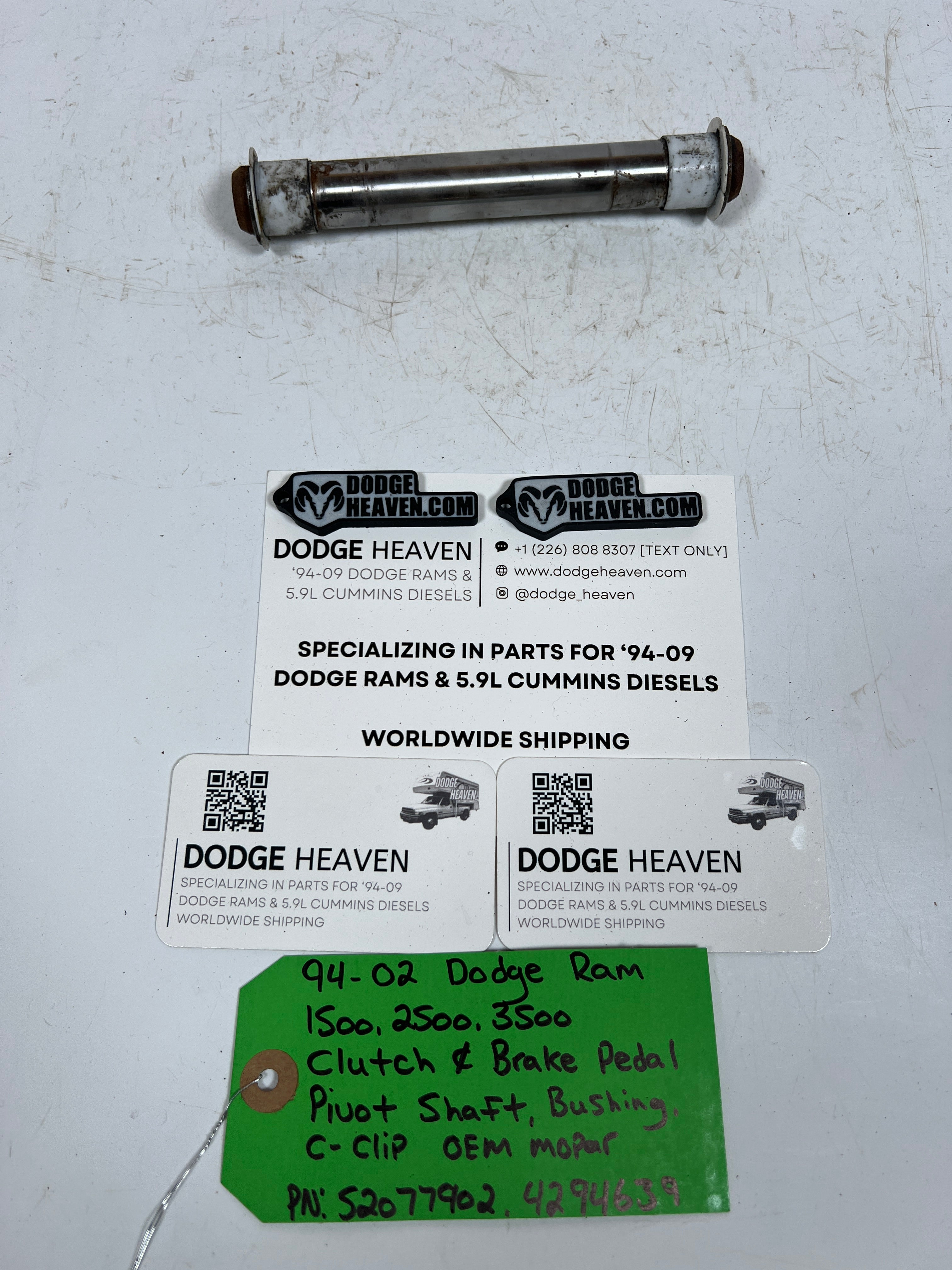 1994-2002 Dodge Ram Clutch & Brake Pedal Pivot Shaft W Bushings & C-Clips