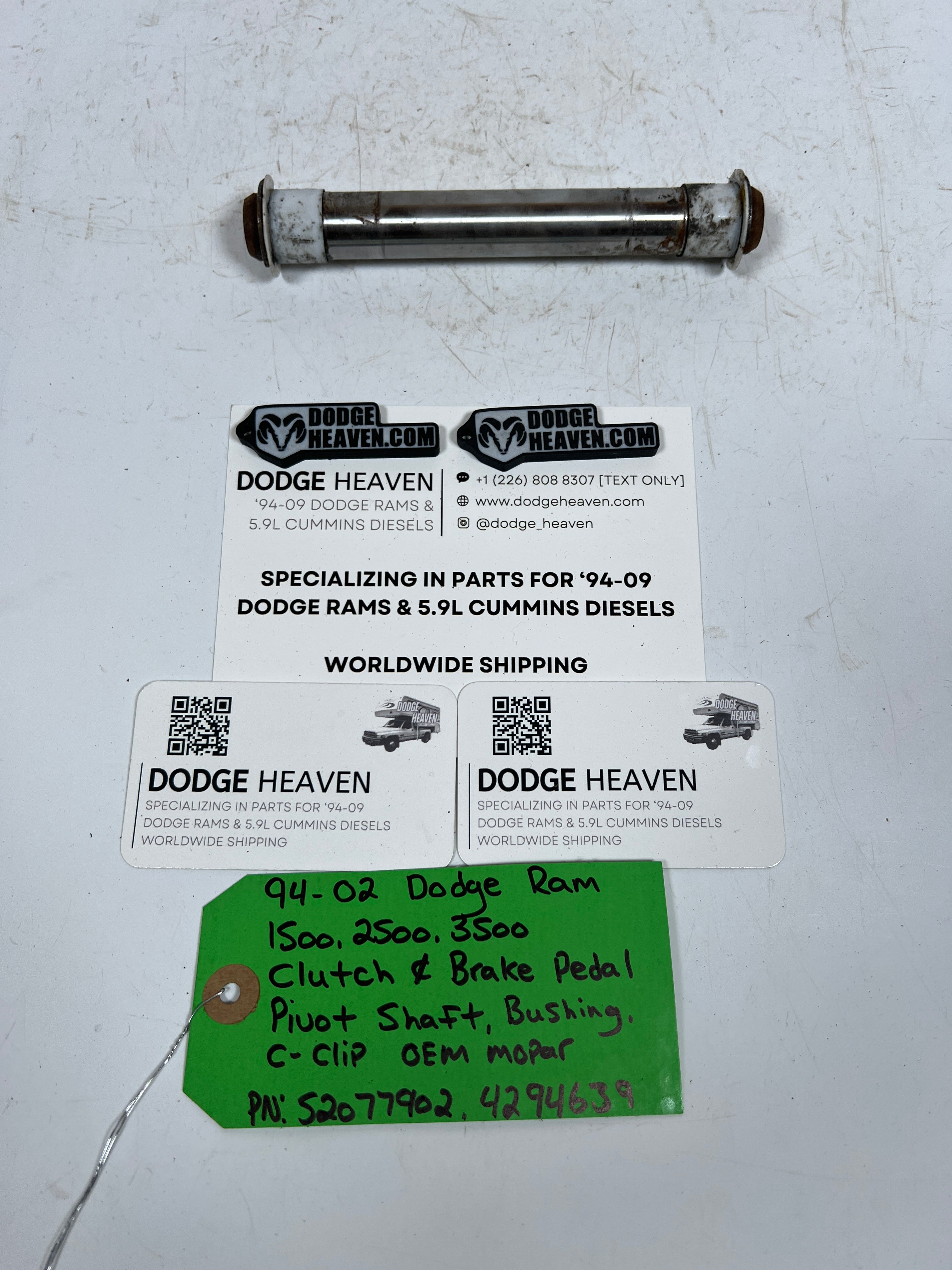 1994-2002 Dodge Ram Clutch & Brake Pedal Pivot Shaft W Bushings & C-Clips