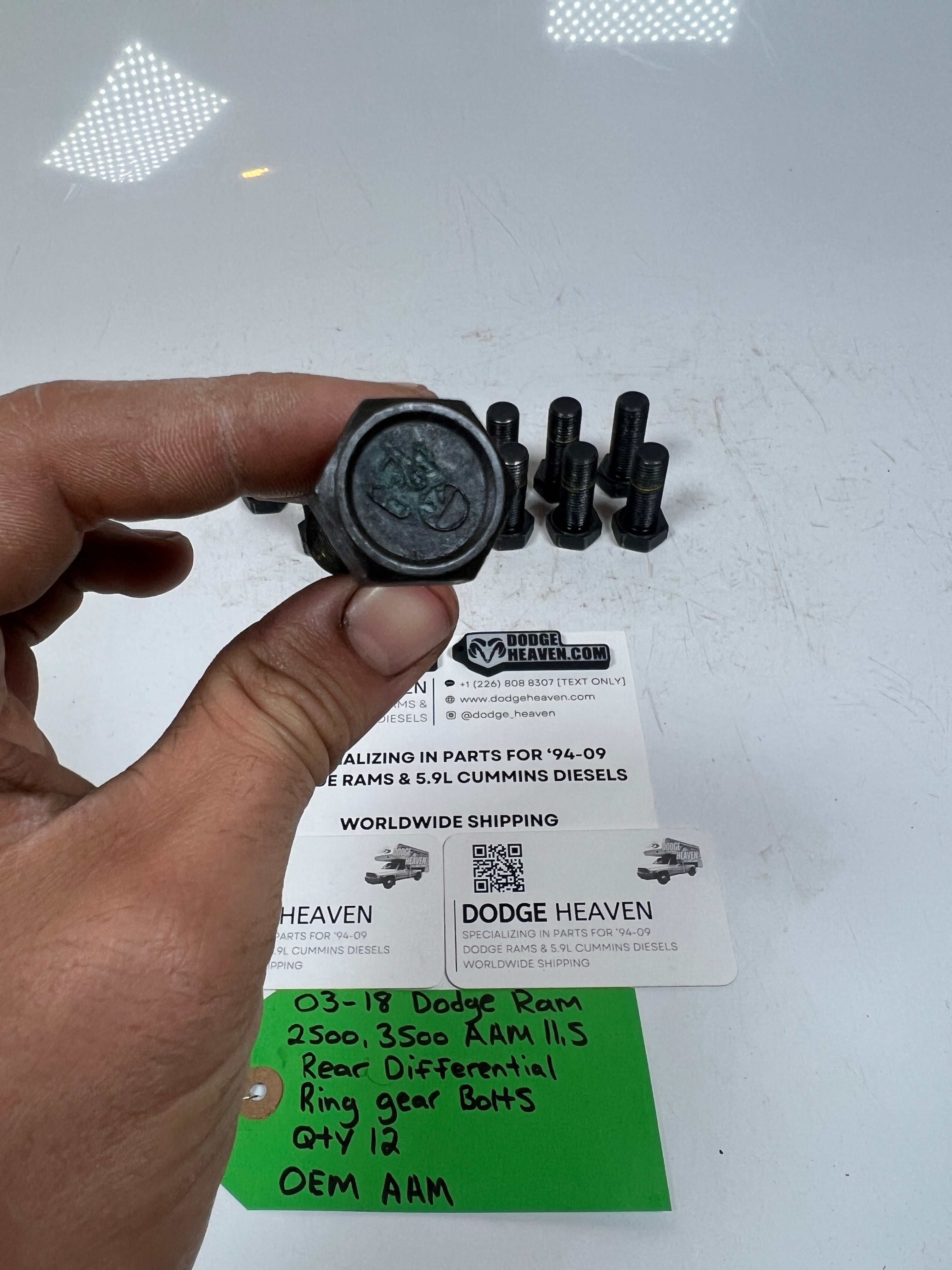 2003-2018 Dodge Ram 2500 3500 AAM 11.5 Rear Differential Ring Gear Bolts 12 QTY