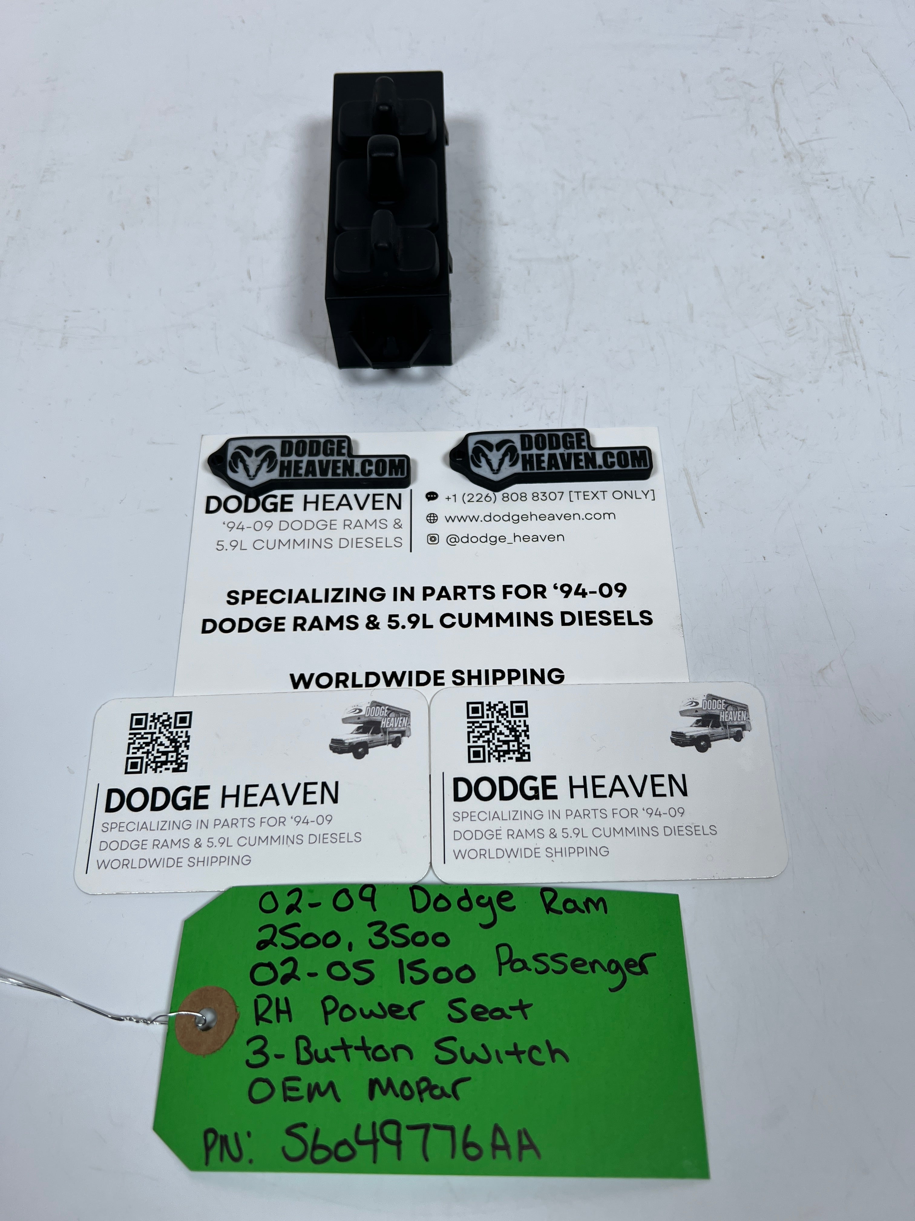 2002-2009 Dodge Ram Passenger Front Seat 3-Button Power Seat Switch