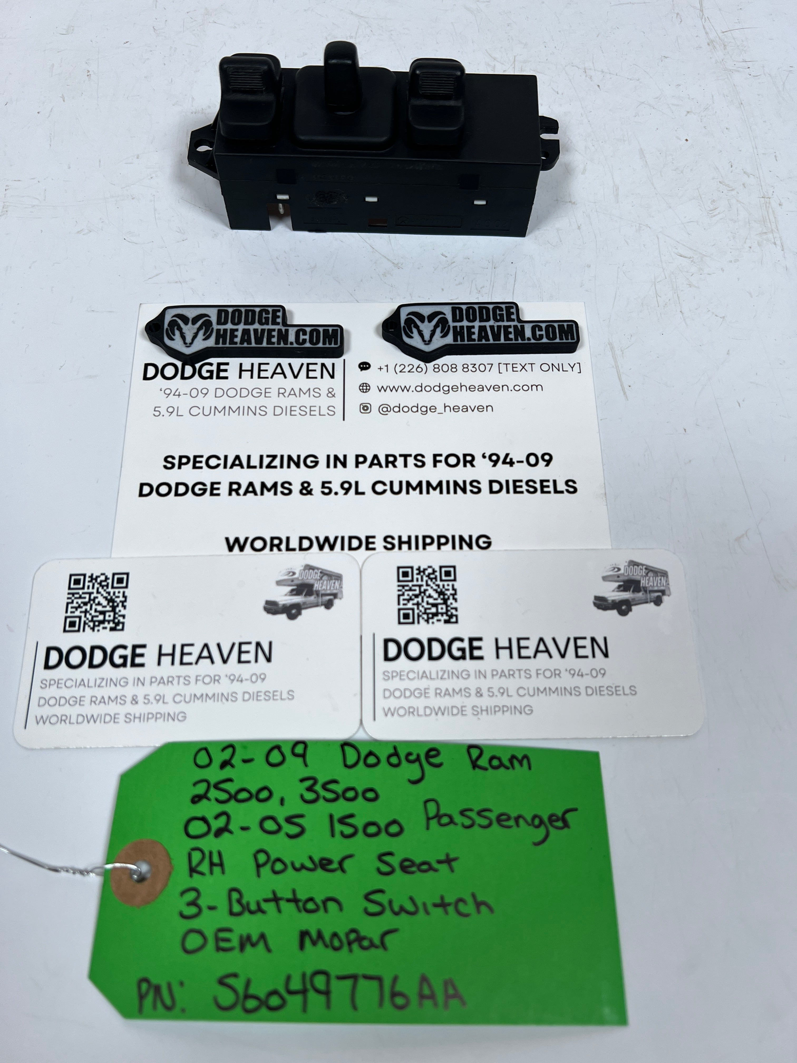 2002-2009 Dodge Ram Passenger Front Seat 3-Button Power Seat Switch