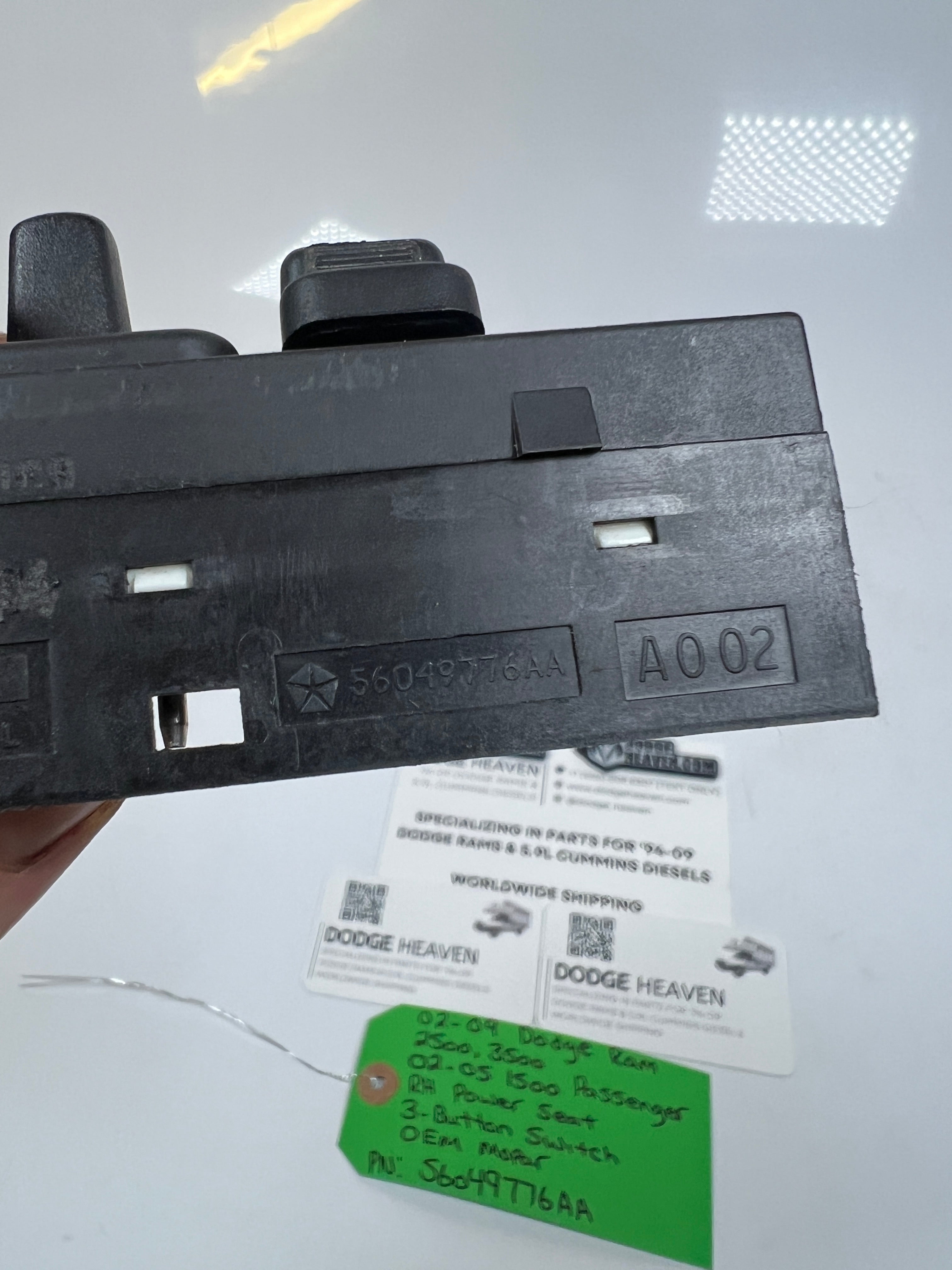 2002-2009 Dodge Ram Passenger Front Seat 3-Button Power Seat Switch