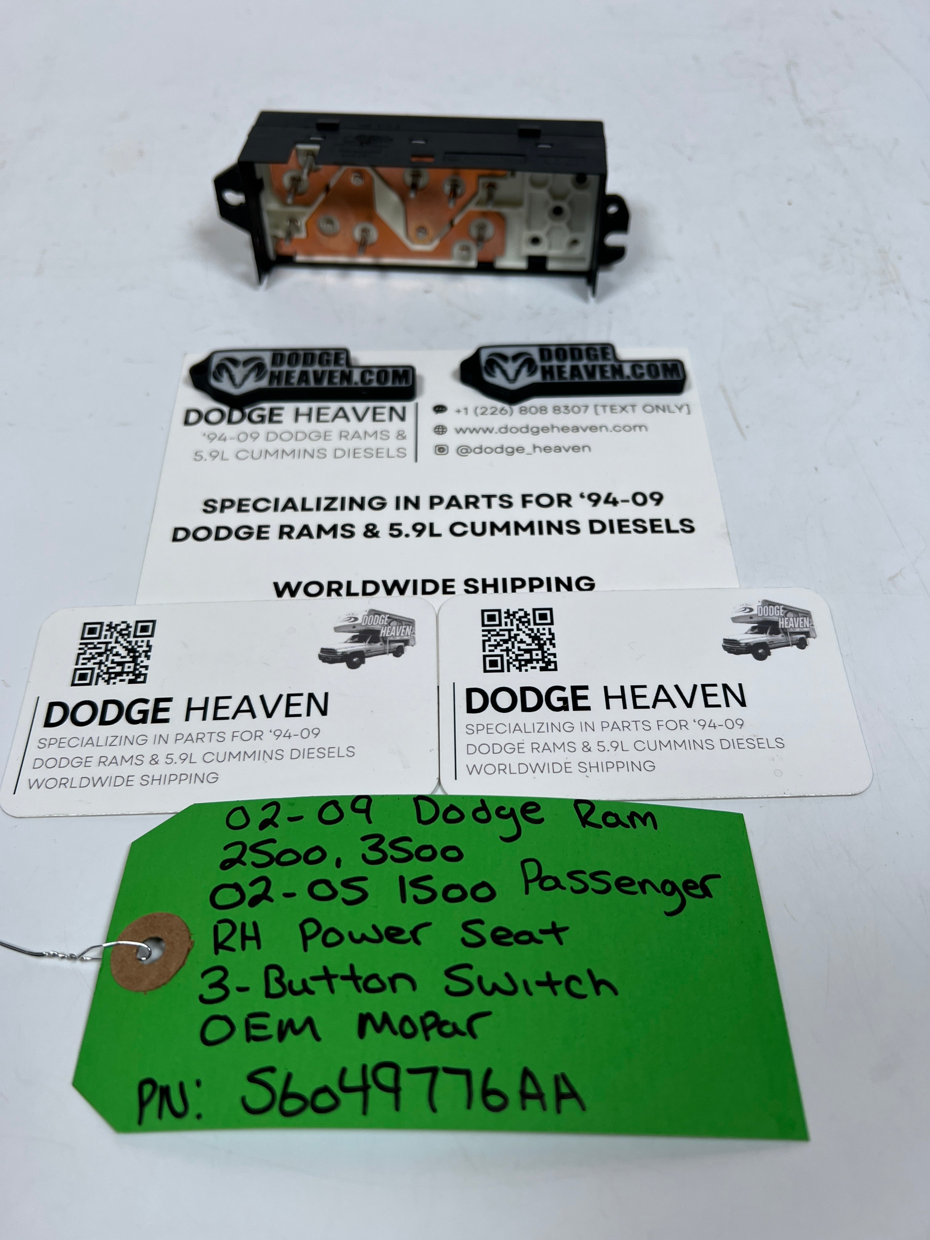 2002-2009 Dodge Ram Passenger Front Seat 3-Button Power Seat Switch