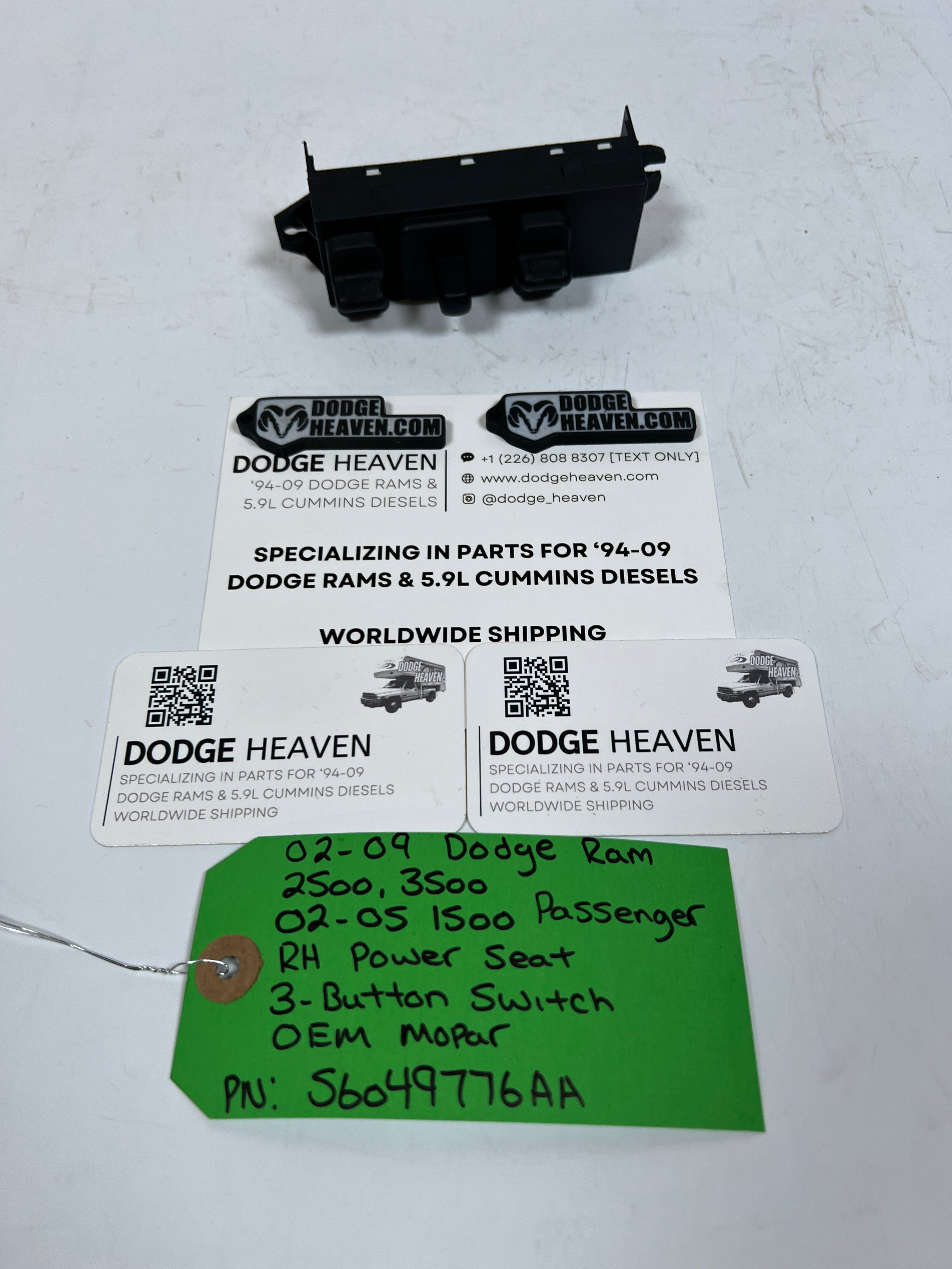 2002-2009 Dodge Ram Passenger Front Seat 3-Button Power Seat Switch