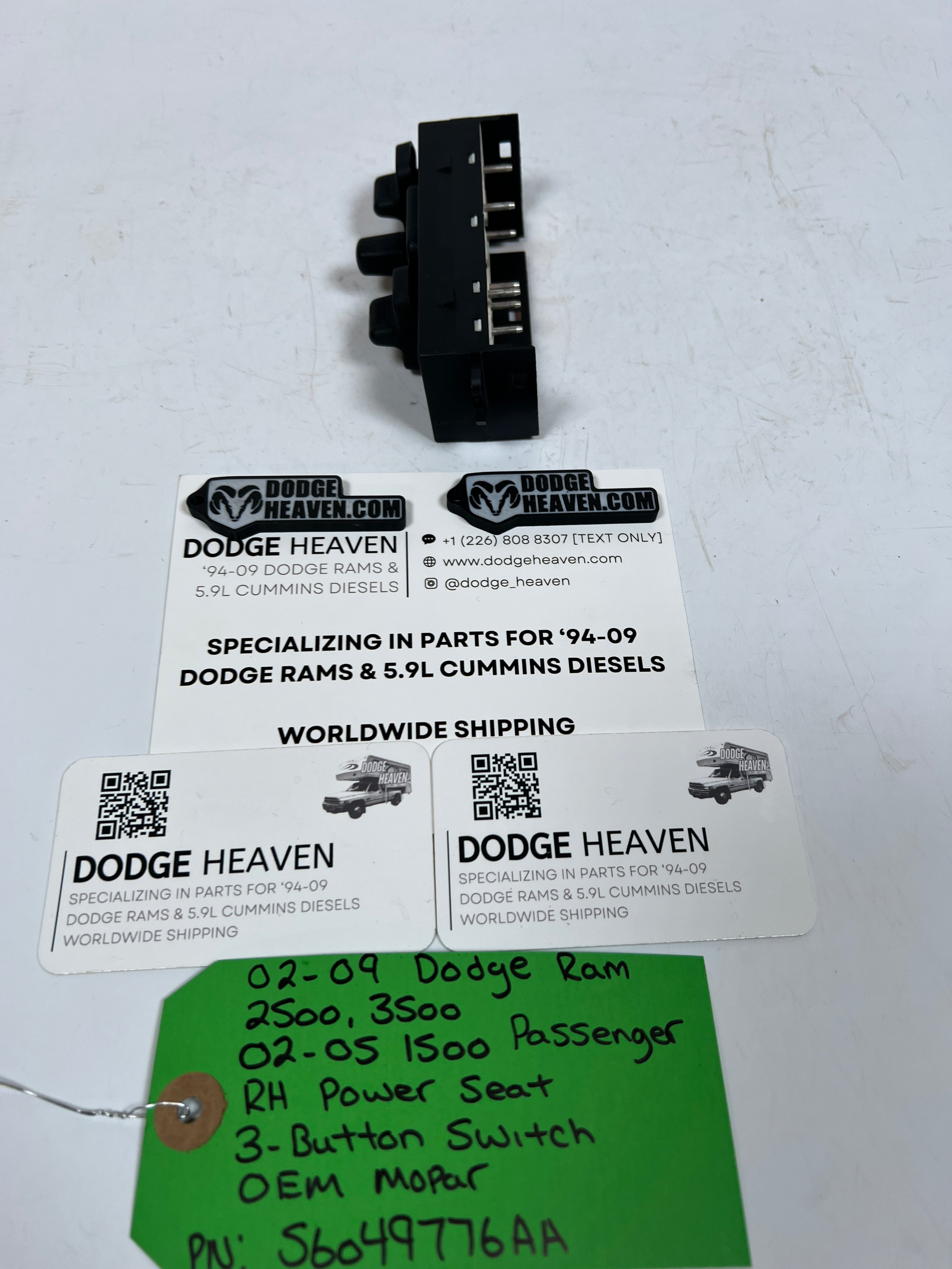 2002-2009 Dodge Ram Passenger Front Seat 3-Button Power Seat Switch