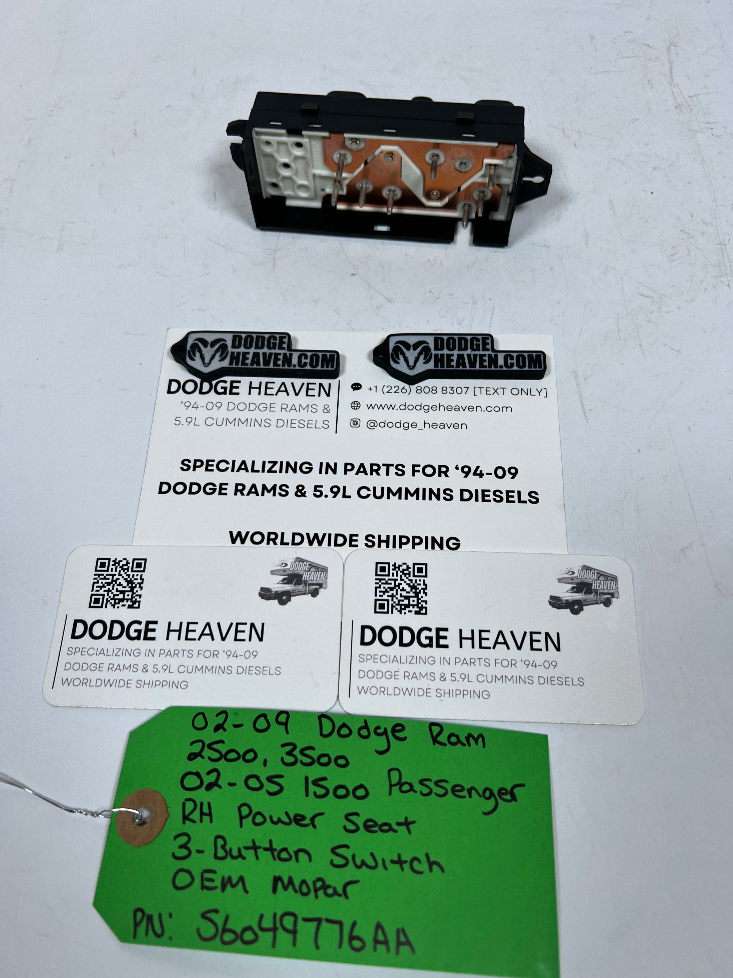 2002-2009 Dodge Ram Passenger Front Seat 3-Button Power Seat Switch