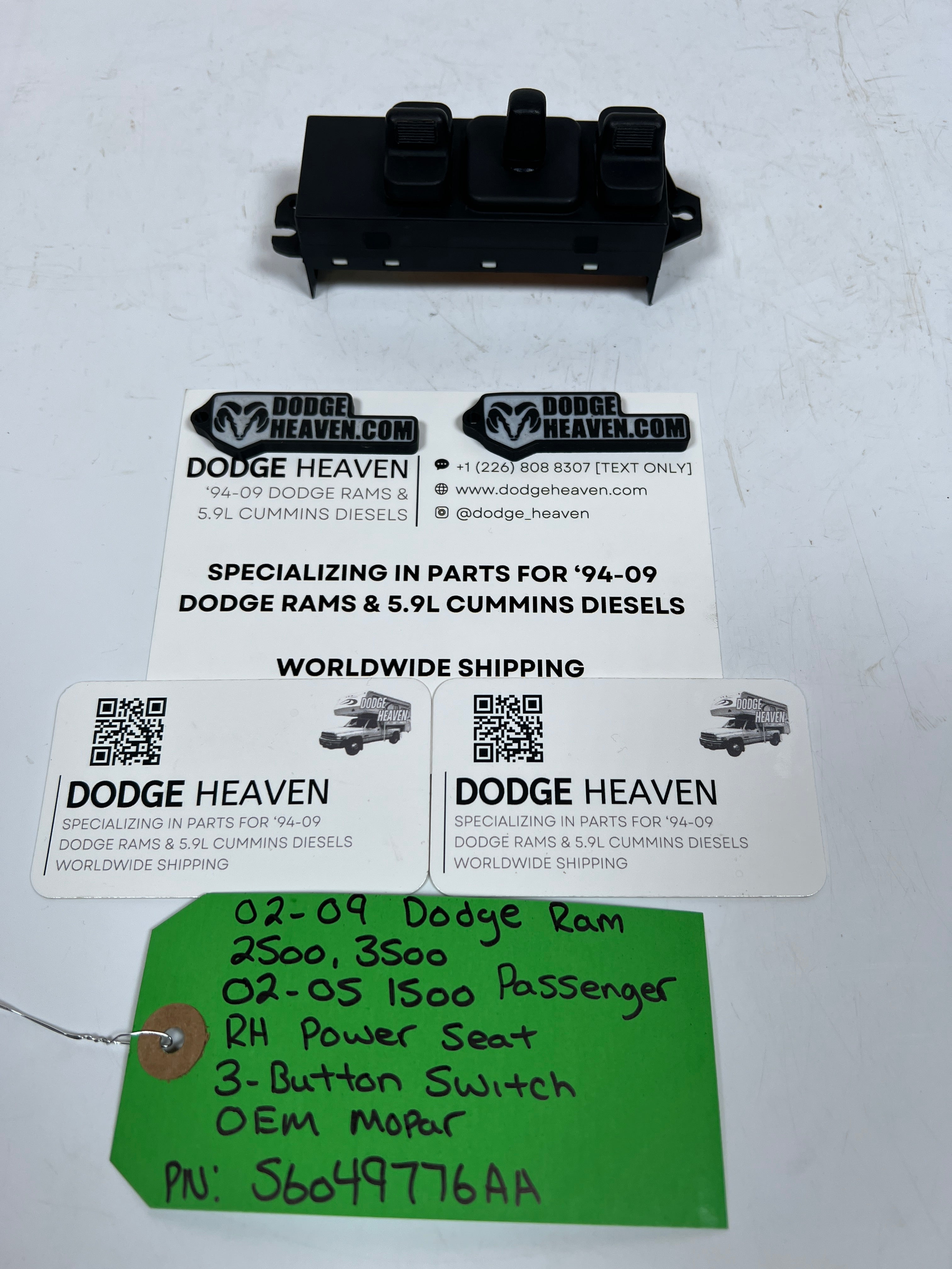 2002-2009 Dodge Ram Passenger Front Seat 3-Button Power Seat Switch