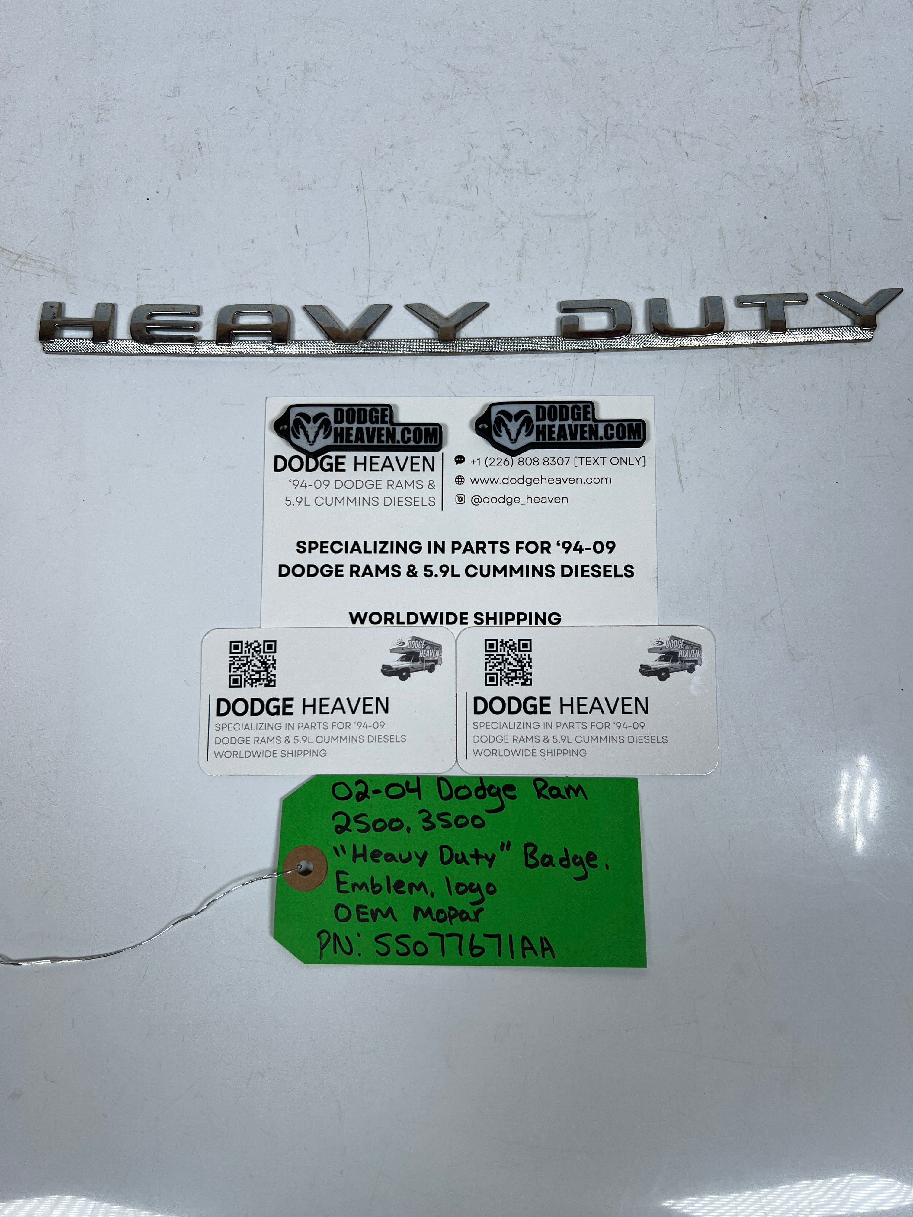 2002-2004 Dodge Ram 2500 3500 "Heavy Duty" Badge Emblem Logo