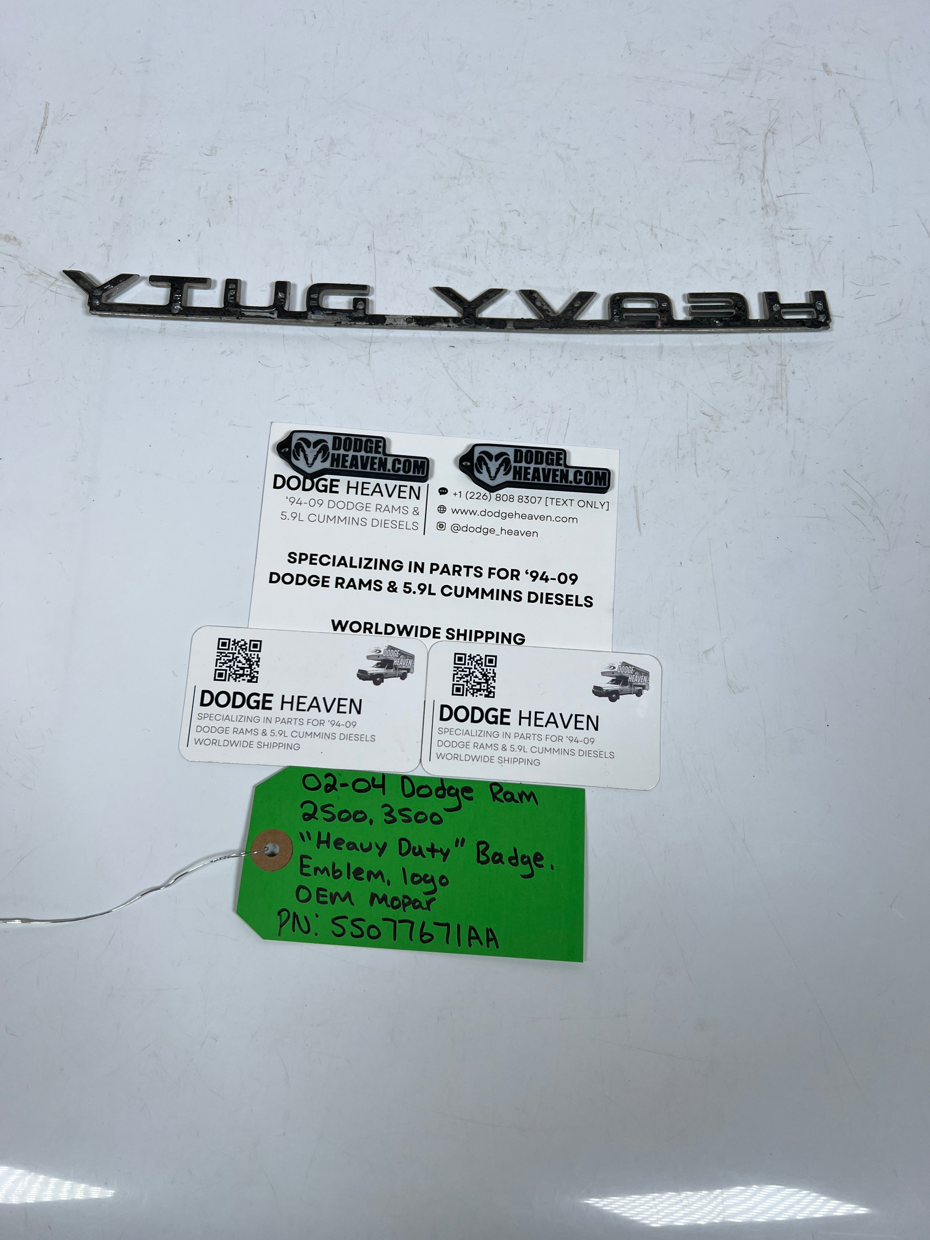 2002-2004 Dodge Ram 2500 3500 "Heavy Duty" Badge Emblem Logo
