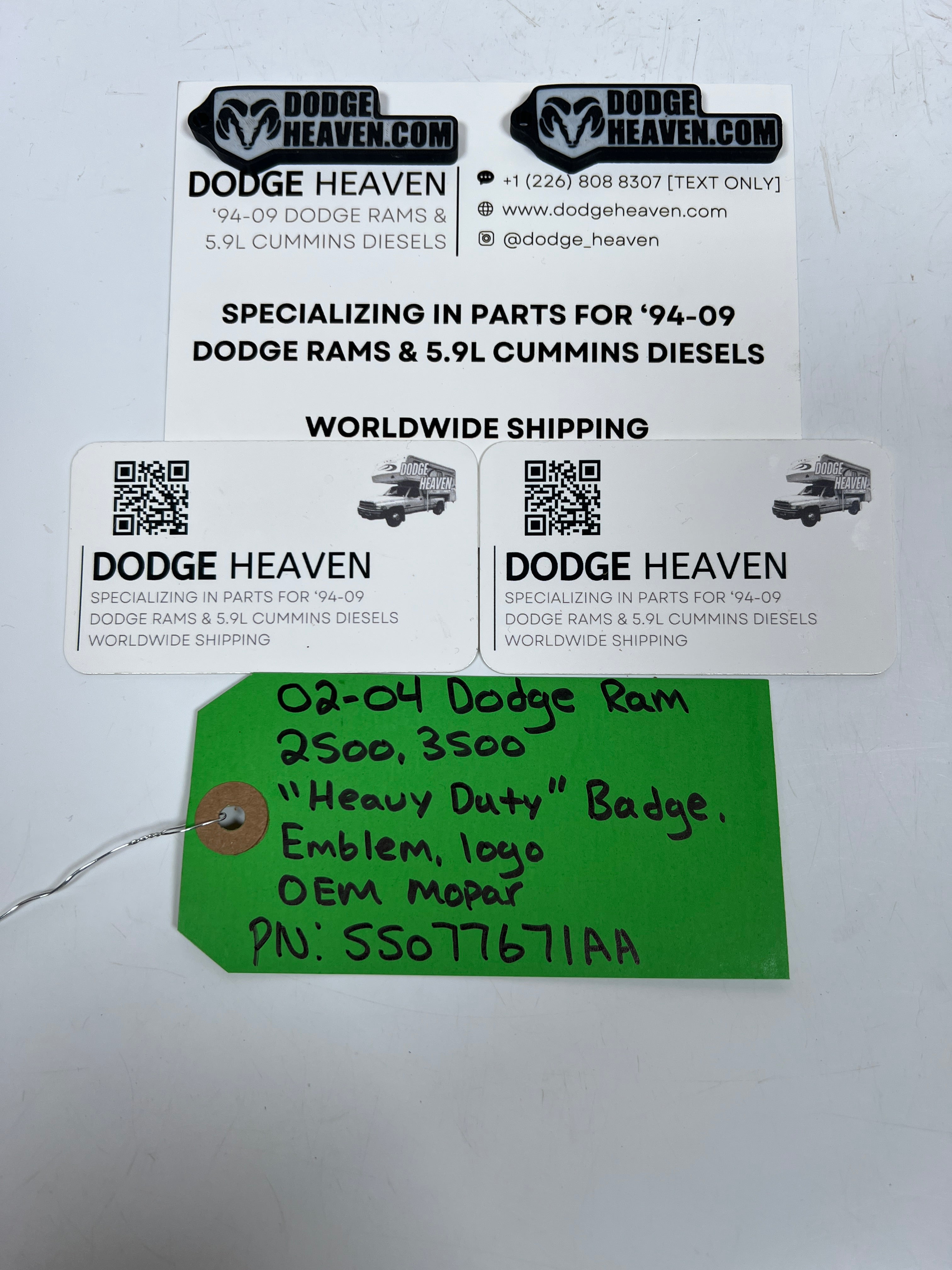 2002-2004 Dodge Ram 2500 3500 "Heavy Duty" Badge Emblem Logo