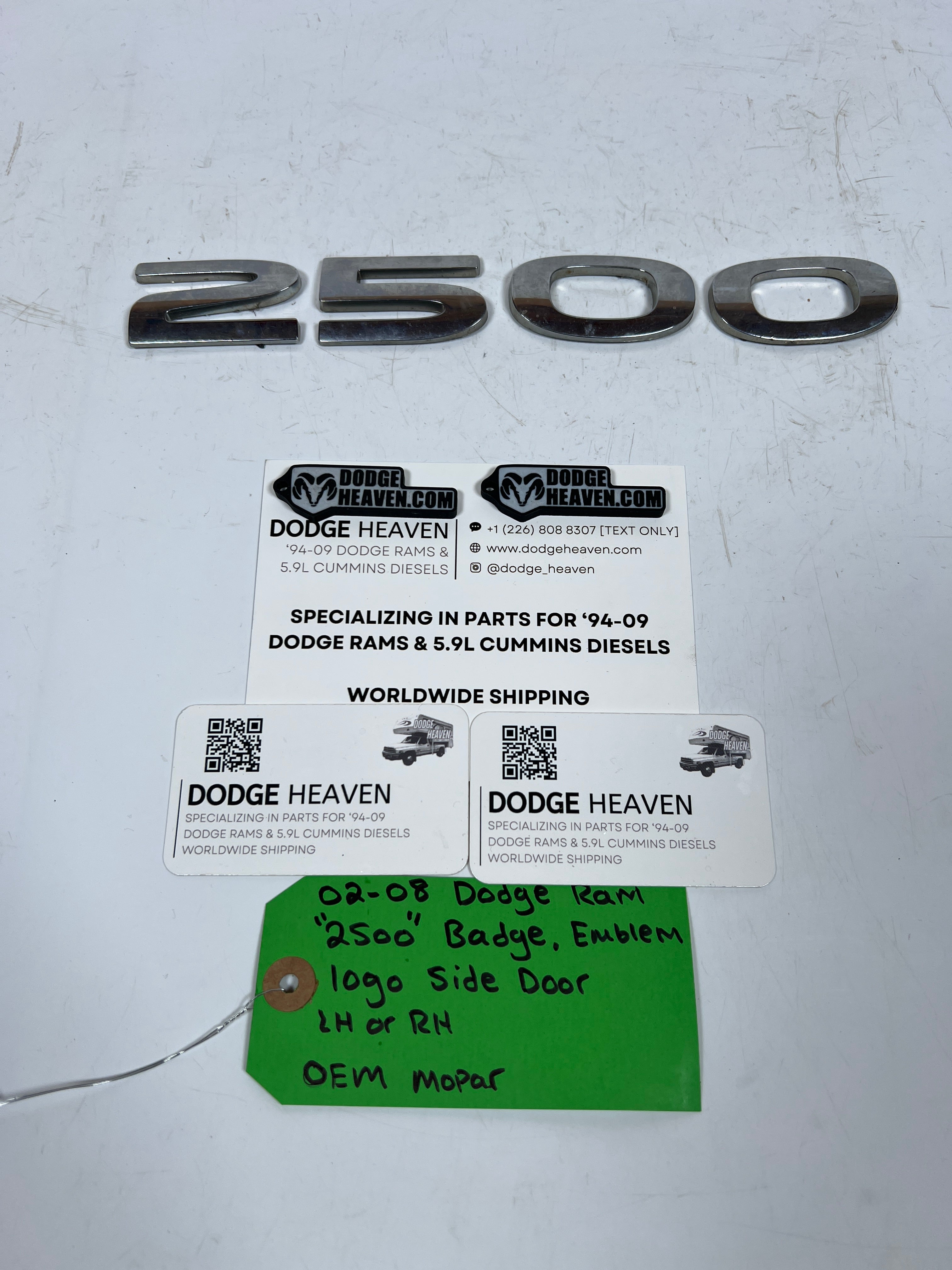 2002-2008 Dodge Ram "2500"Side Door Badge Emblem Logo LH or RH
